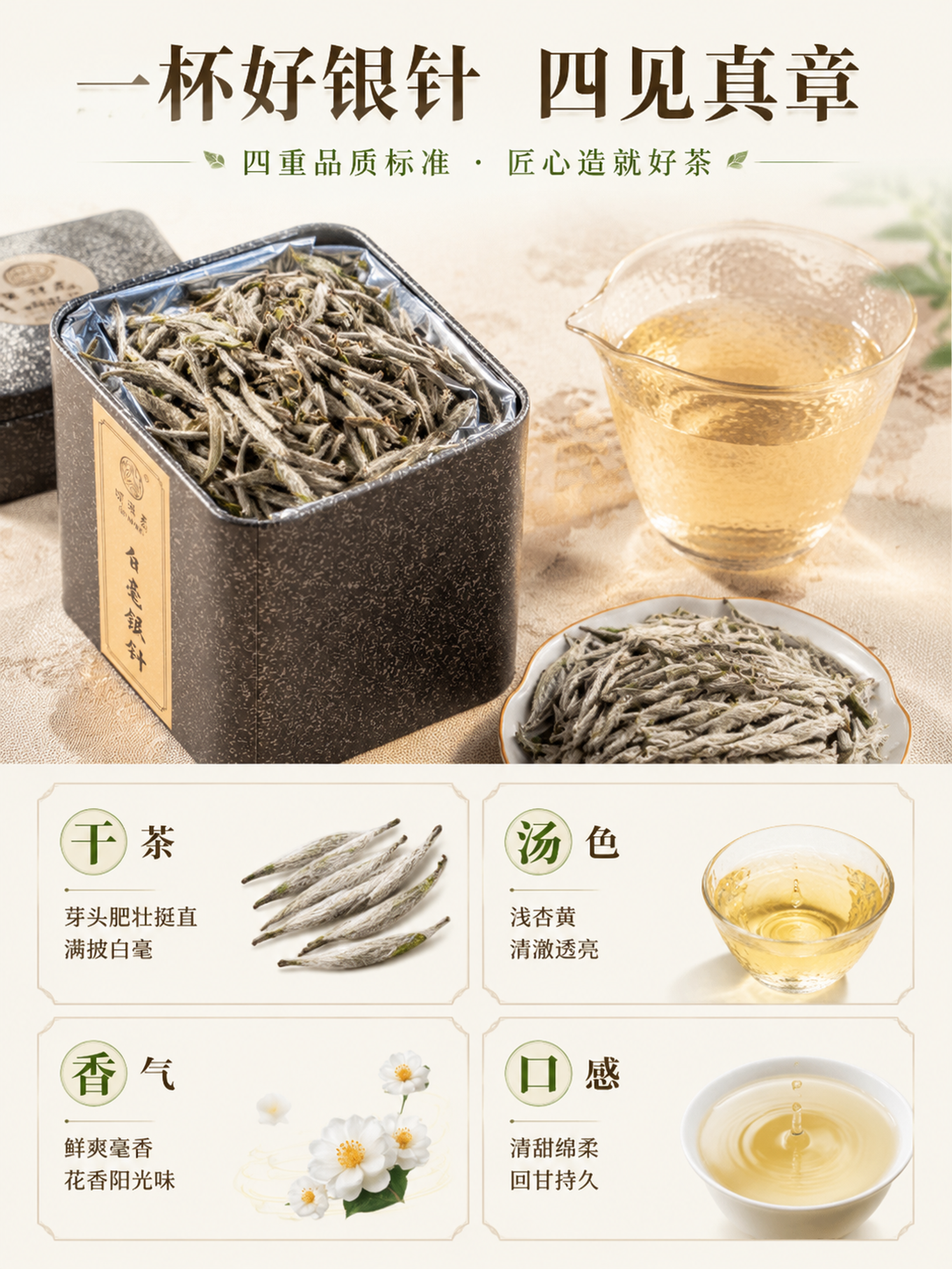 [第7屏] 品质品鉴专屏——一杯好银针四见真章。本屏使用【图3… - 图片创意预览