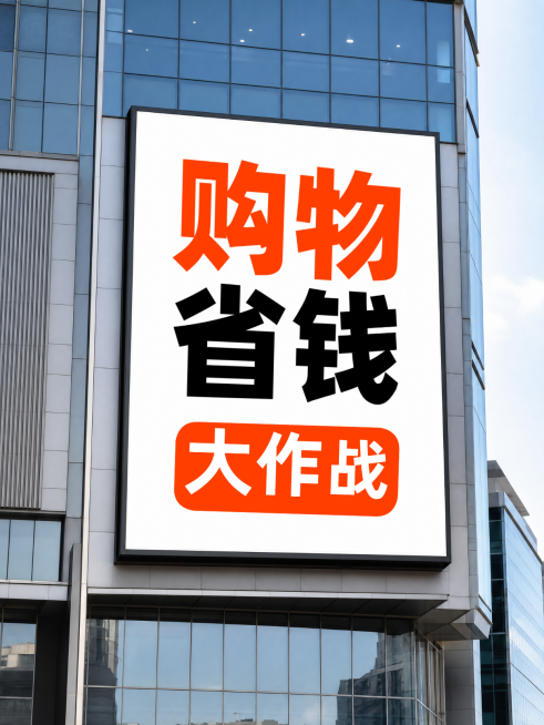 购物省钱打折促销活动大屏宣传大字实景风小红书封面预览效果