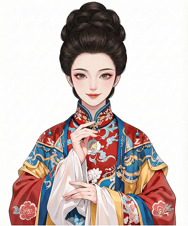 更换女生的手部动作，女生表情改为微笑看着镜头，