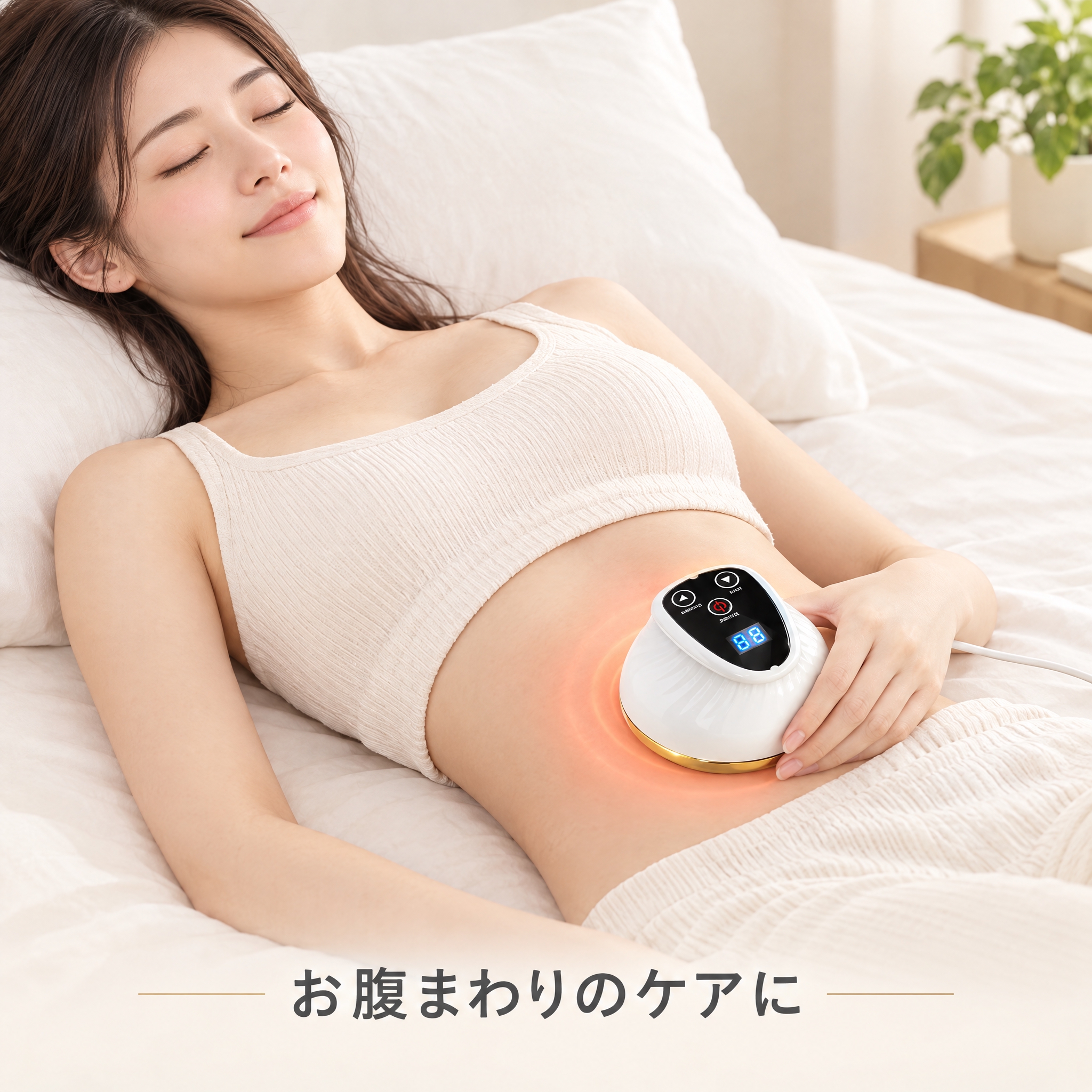 [主图-6] 温熱吸引ボディケア器 腹部使用场景图 Amazo… - 图片创意预览
