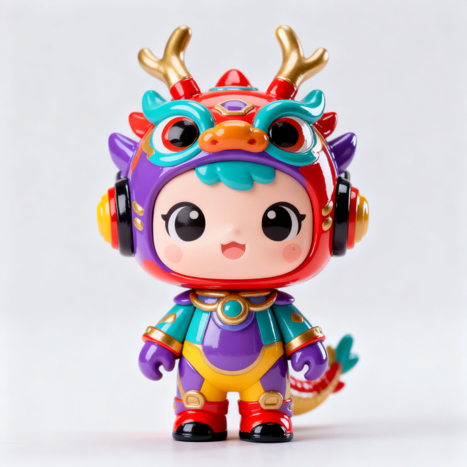 潮流风格盲盒，包含可爱卡通角色，色彩鲜艳丰富，细节精致，充满趣味和收藏感预览效果