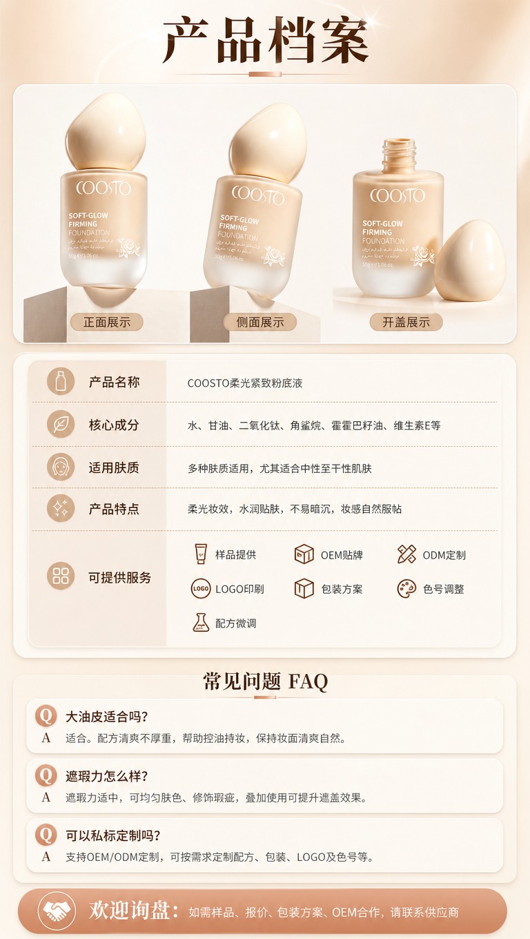 [商品] 使用【图1】COOSTO柔光紧致粉底液；保留瓶身、瓶… - 图片创意预览
