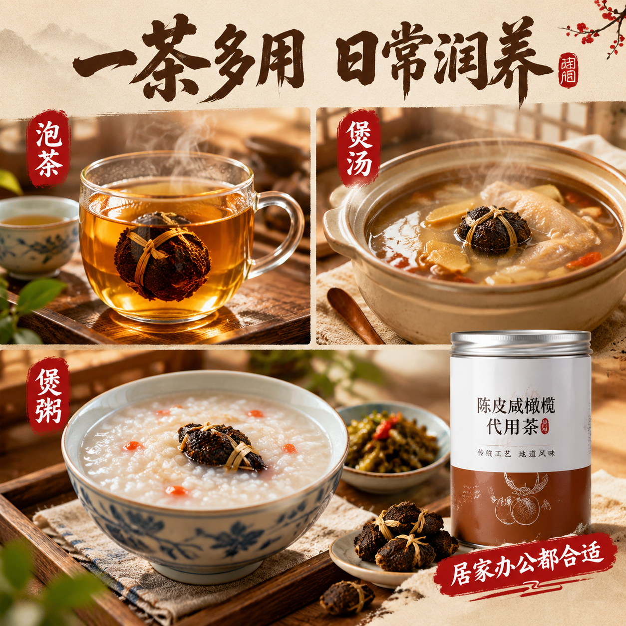 [主图-3] 多场景食用 泡茶煲汤煲粥 场景代入图 [统一基调… - 图片创意预览