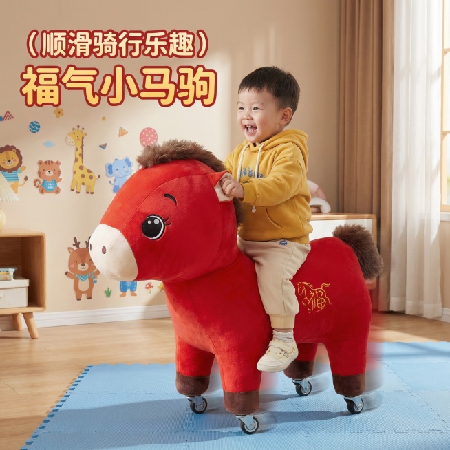 帮我用第二张图生成3张图，要模仿第一张，模仿他的文字加入是直接叠加 不要在加入文字背景，背景图要覆盖整个图，模仿他的色系，他的家居氛围感，场景图要覆盖整个图，不要加什么标价，领券，第二张图的马没有握手预览效果