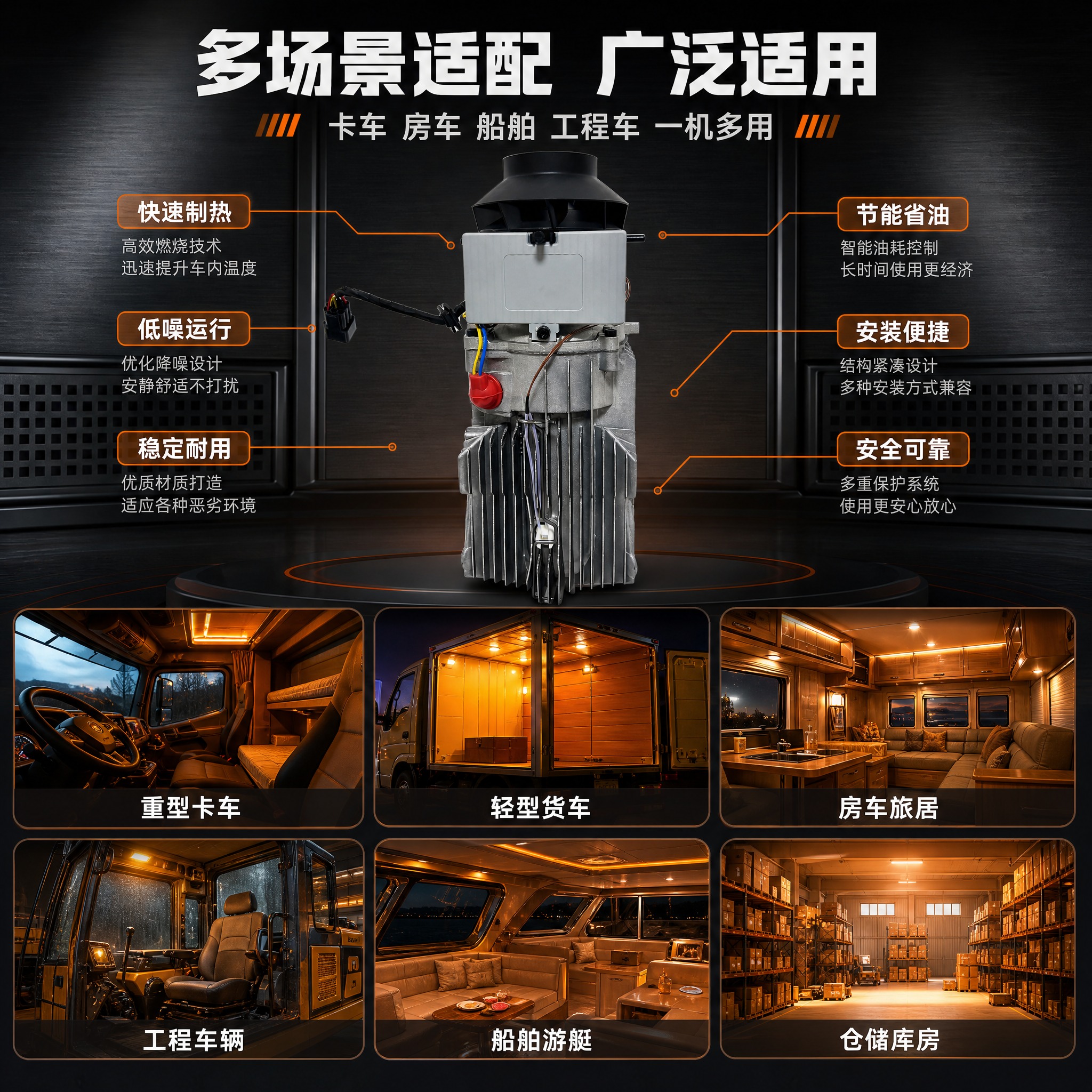 [主图-4] 场景适用与多场景适配，展示暖风机的广泛应用场景，… - 图片创意预览