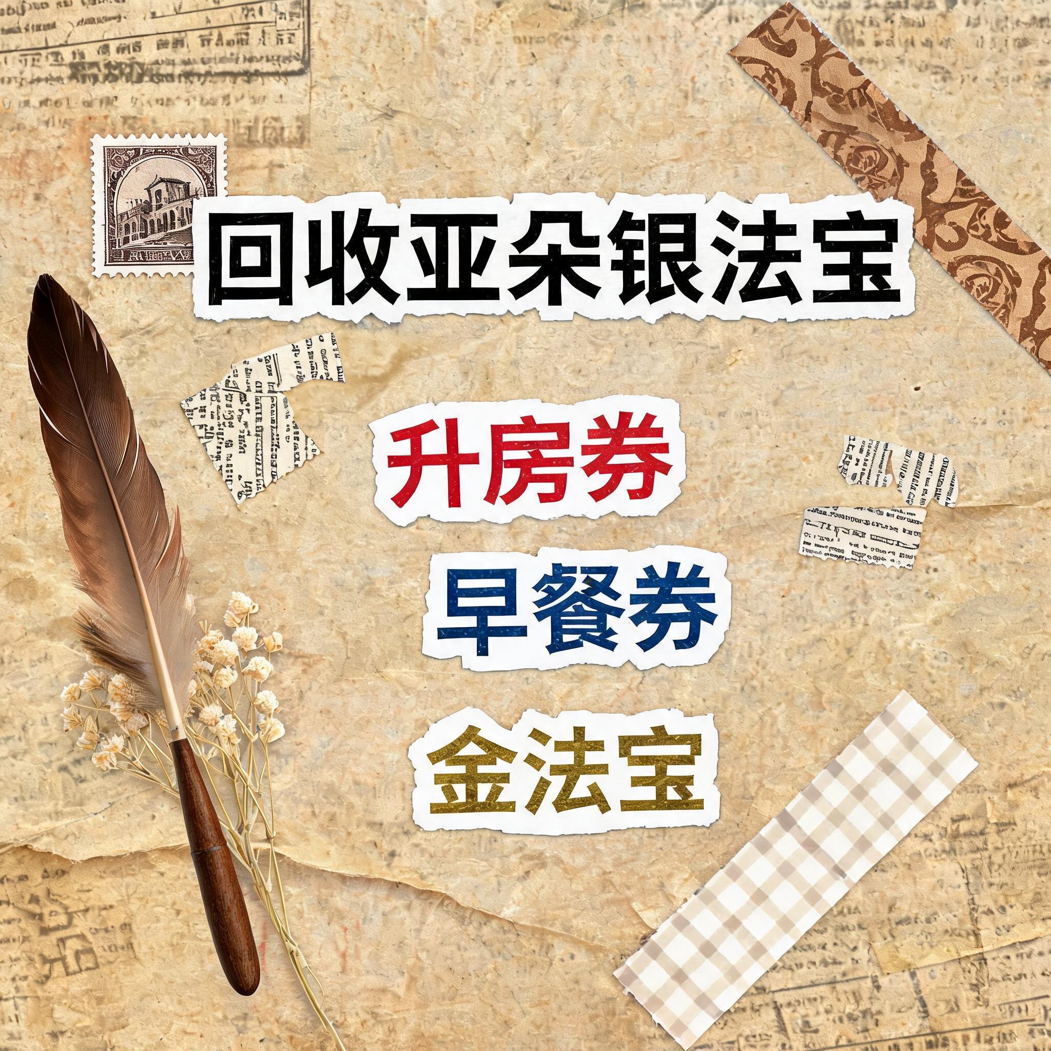 小红书大字封面，复古手账拼贴风格，参考图风格，主题文字为"回收… - 图片创意预览