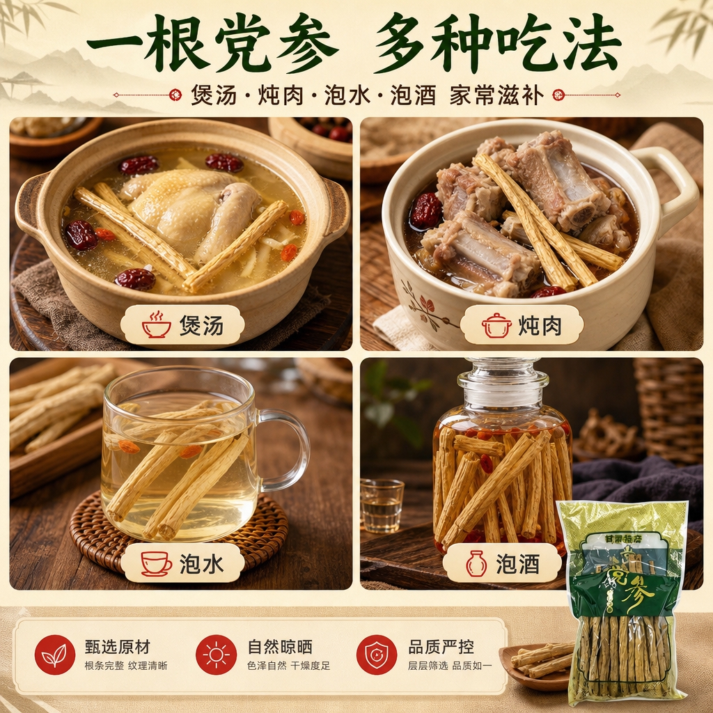 [商品] 使用【图1】甘肃党参500g袋装产品；保留包装外观与… - 图片创意预览