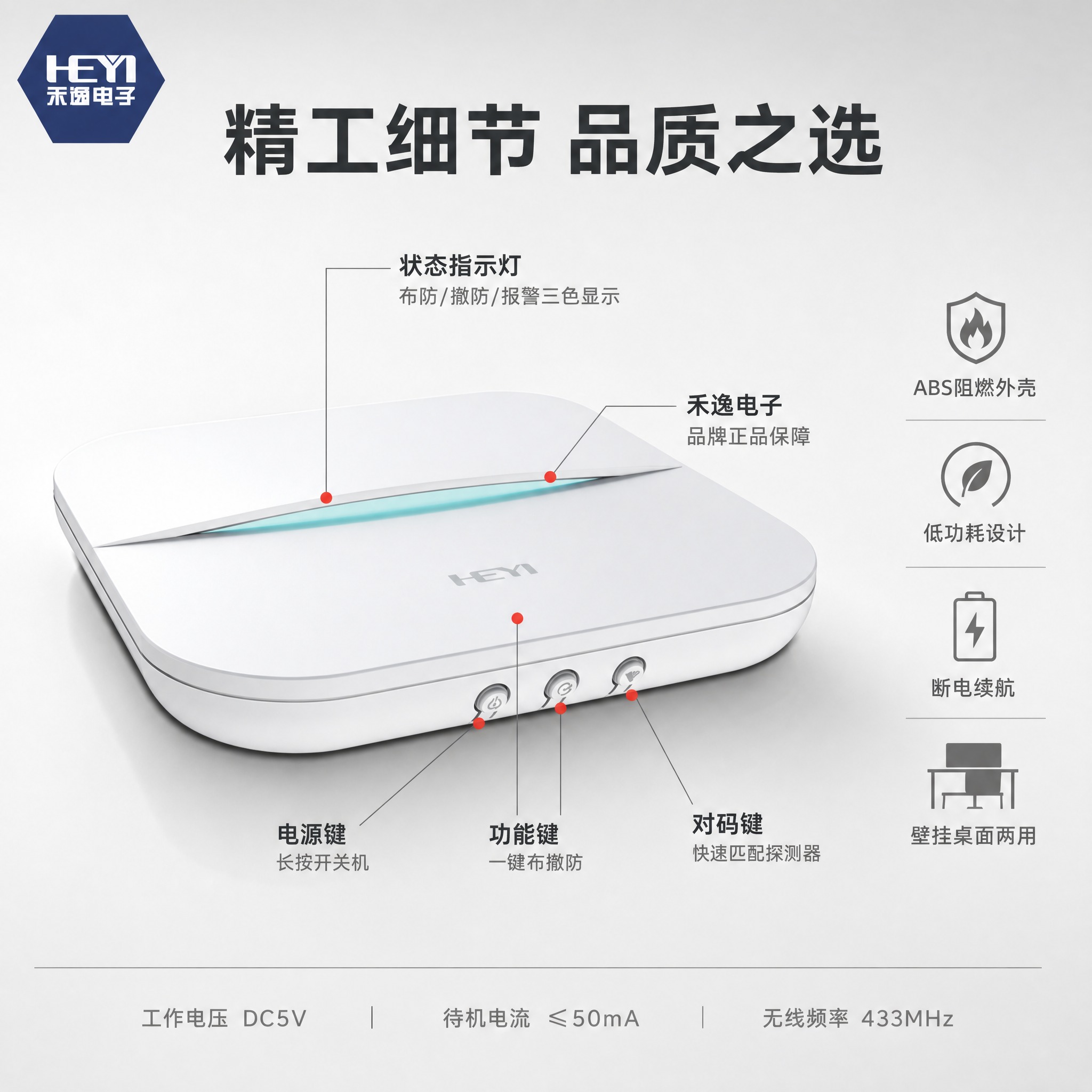 [主图-3] 产品结构与细节证据图，展示报警主机的关键部件与接… - 图片创意预览