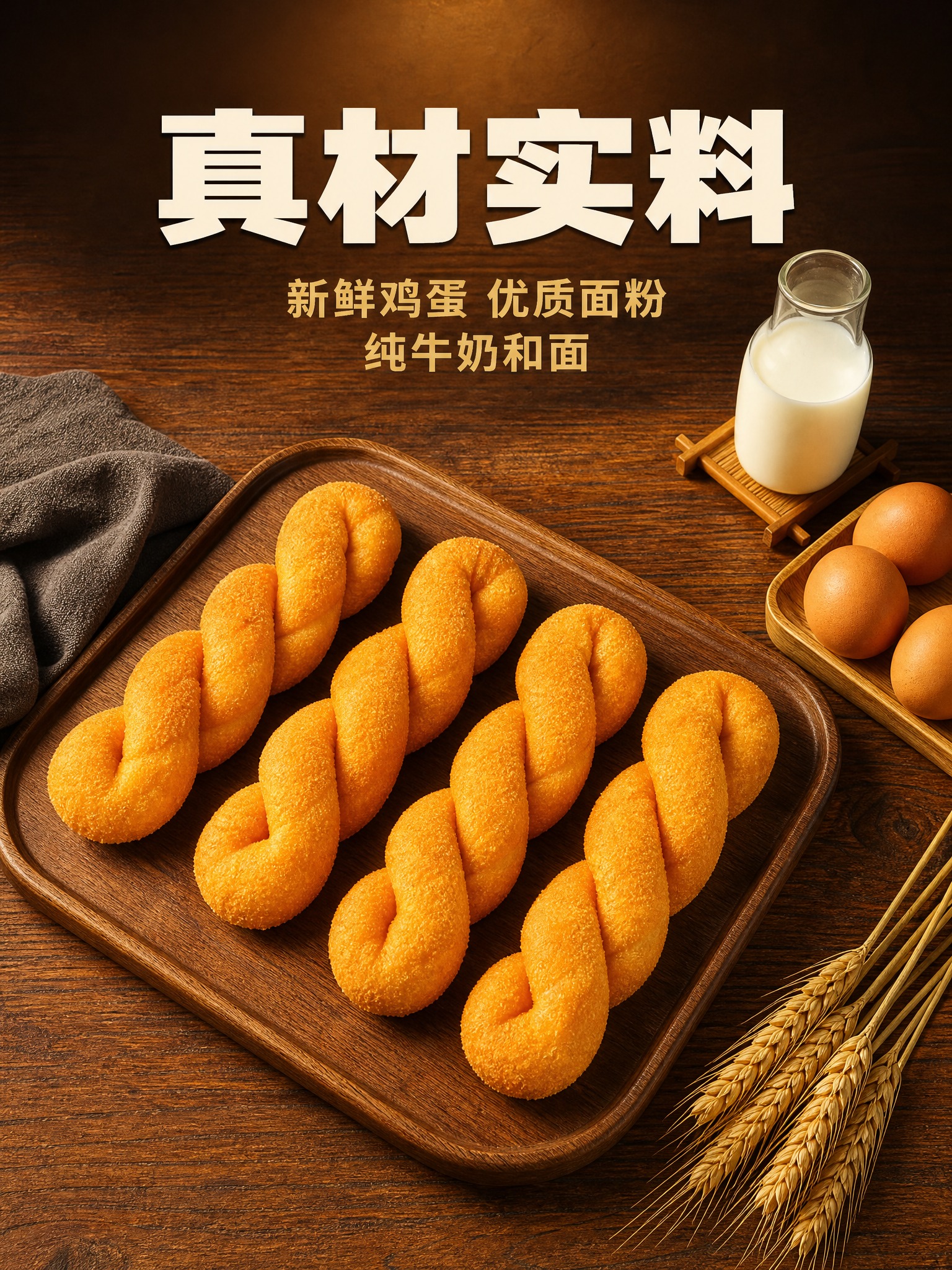 [主图-2] 手工大麻花 原料溯源 真材实料。 [统一基调]… - 图片创意预览