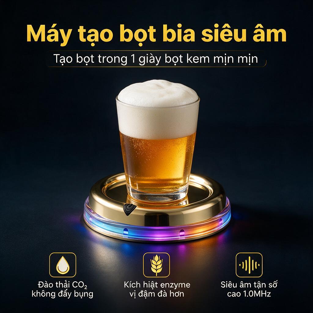 主图2：Máy tạo bọt bia siêu âm - ả… - 图片创意预览