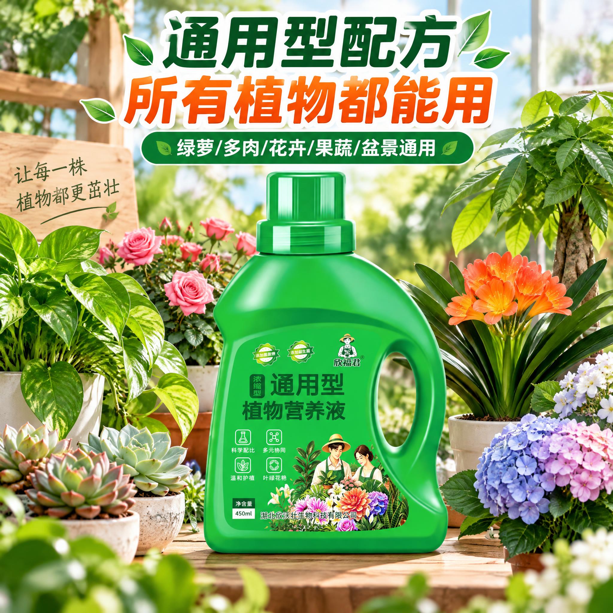 淘宝天猫电商主图，1:1正方形，通用型植物营养液适用场景主图，… - 图片创意预览