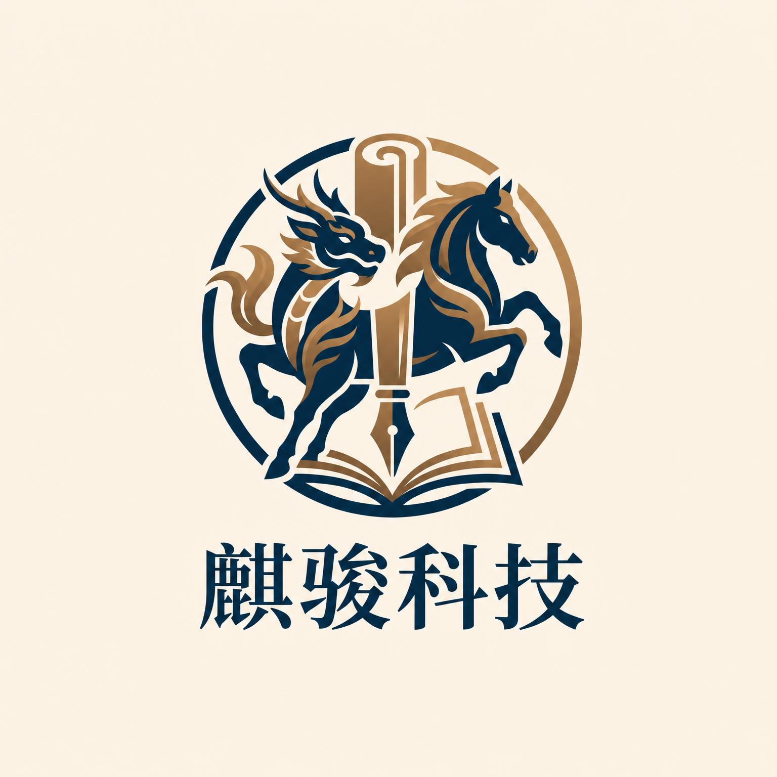 保持logo图案和'麒骏科技'文字完全不变，主体内容居中显示，… - 图片创意预览