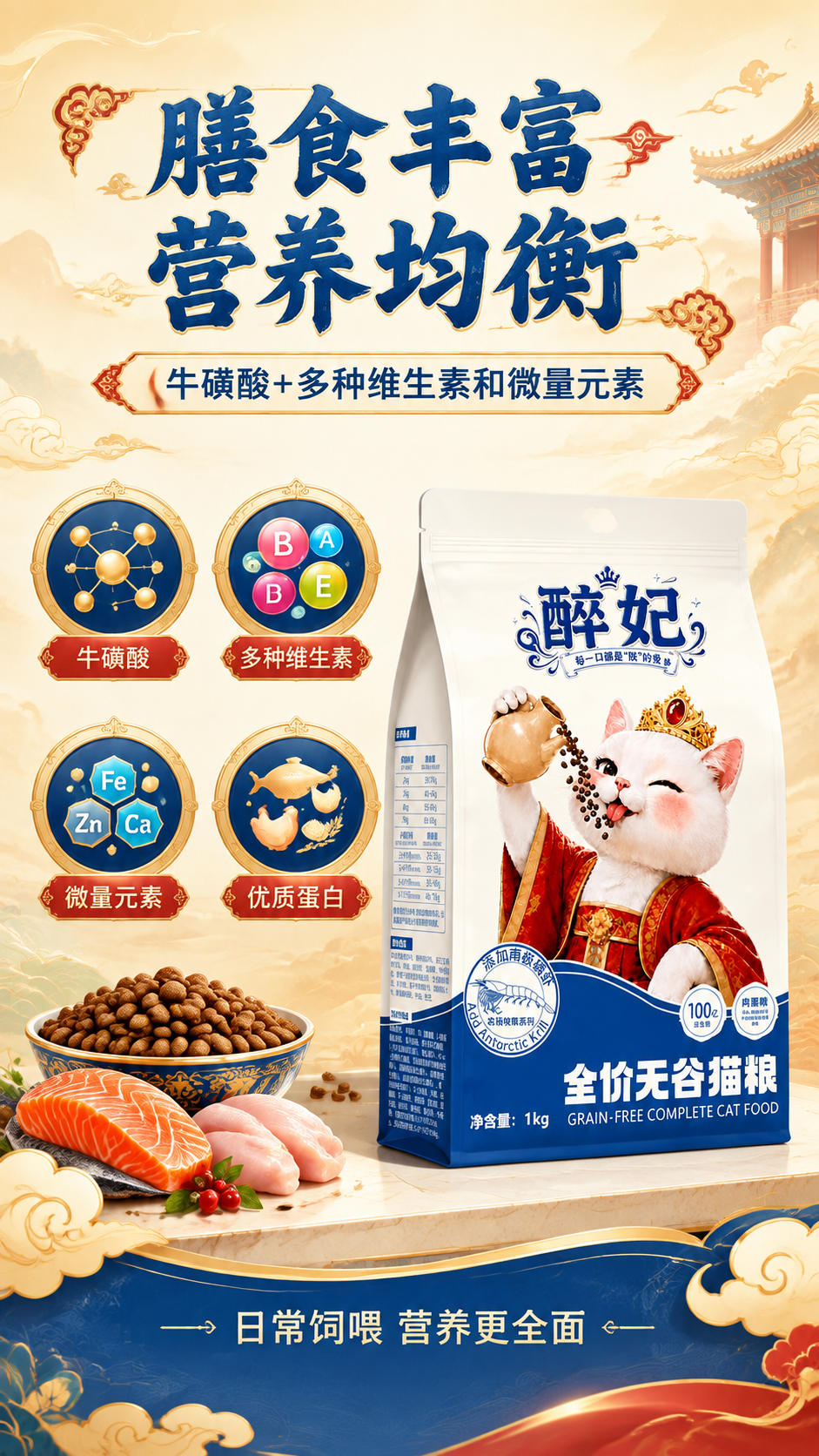 [商品] 使用【图1】醉妃全价无谷猫粮包装袋；保留所有包装文字… - 图片创意预览