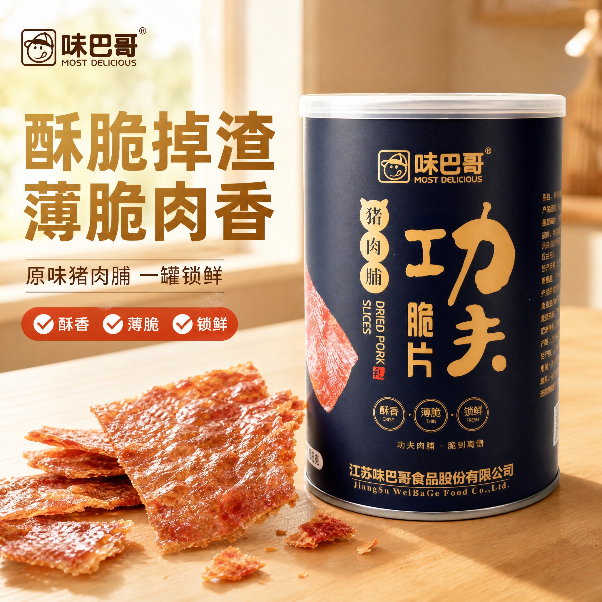 [主图-1] 味巴哥功夫脆片猪肉脯 1瓶装首图 食欲诱惑点击率… - 图片创意预览
