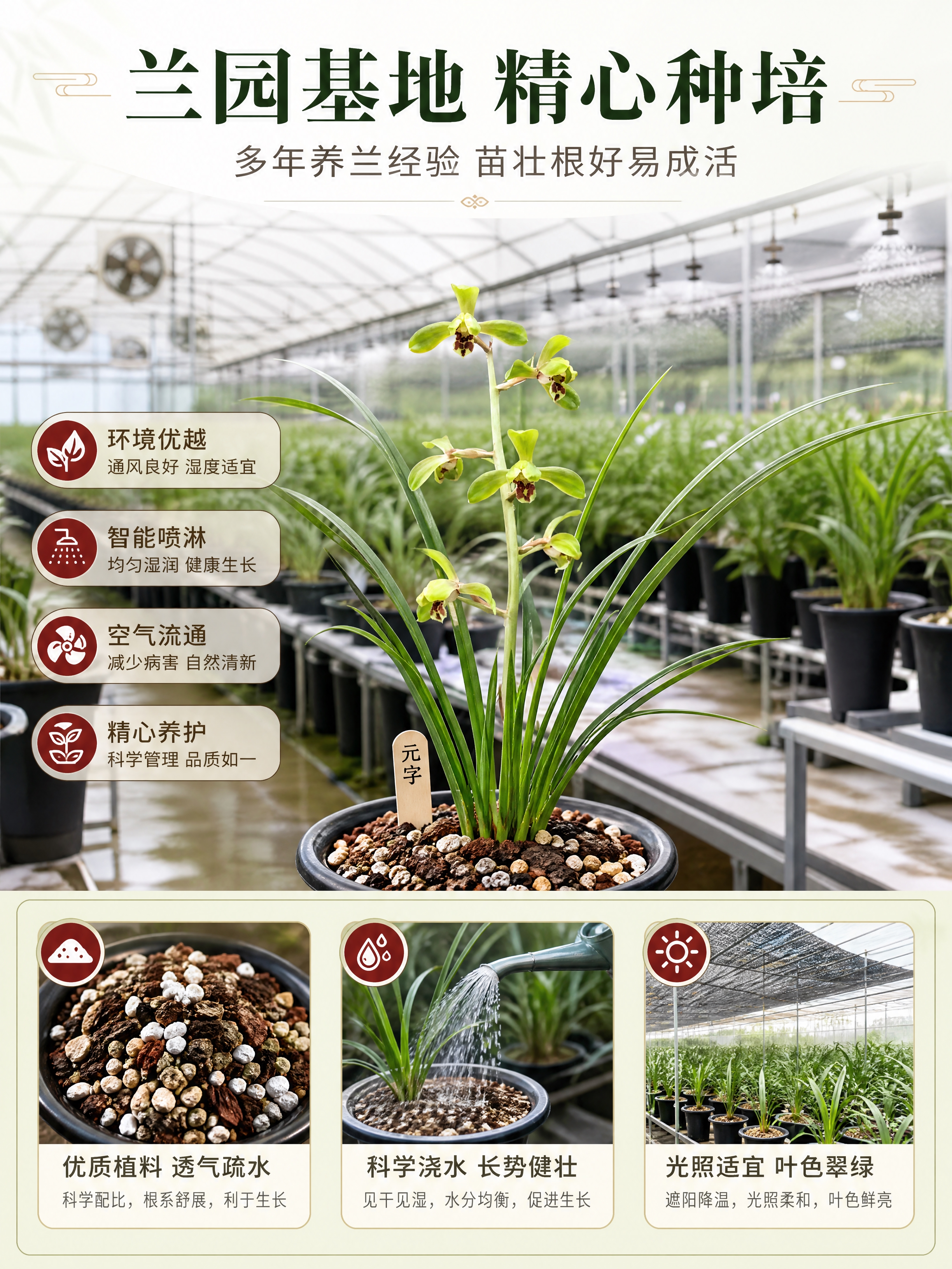 [商品] 使用【图1】蕙兰元字兰花图；保留兰叶细长翠绿、植株健… - 图片创意预览