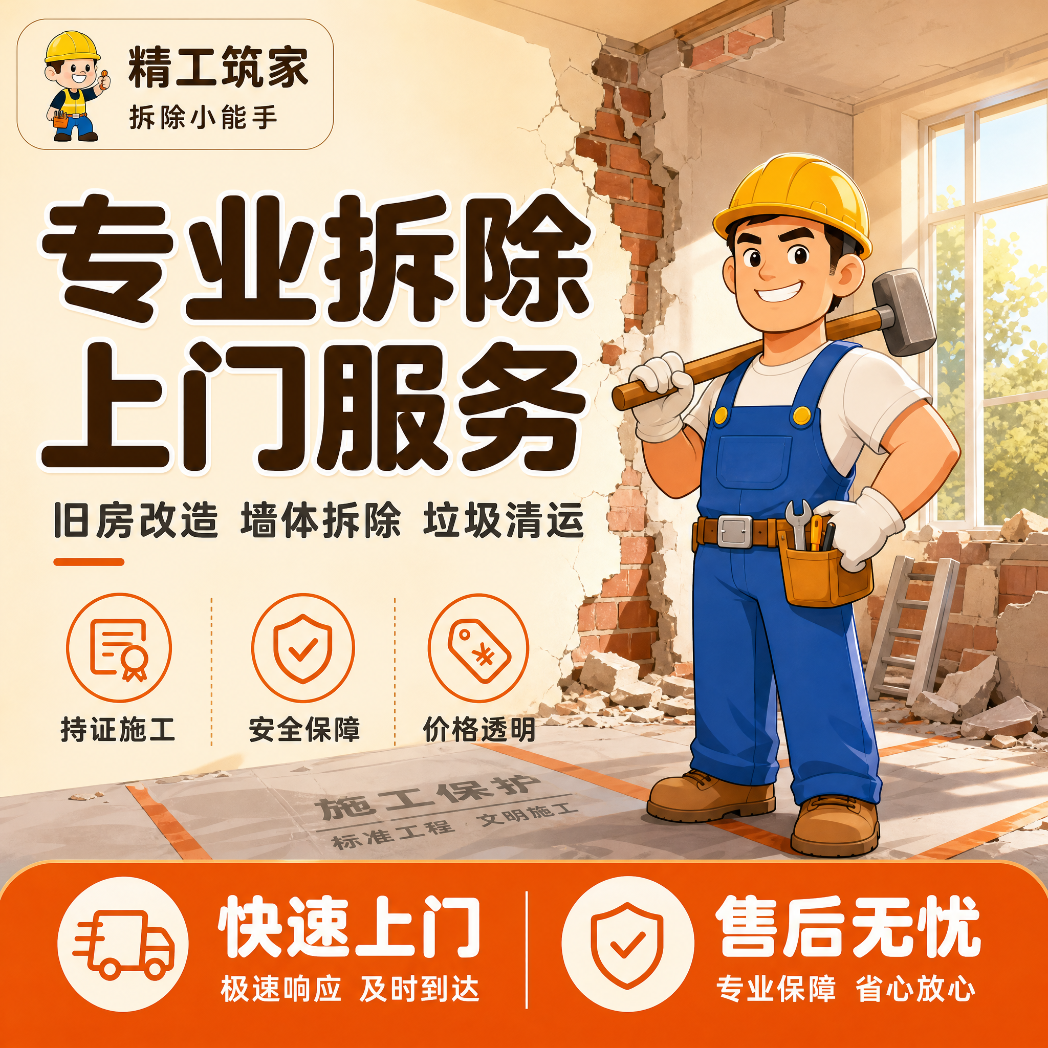 [主图-1] 专业拆除服务 旧房拆改上门施工 服务主题与场景吸… - 图片创意预览