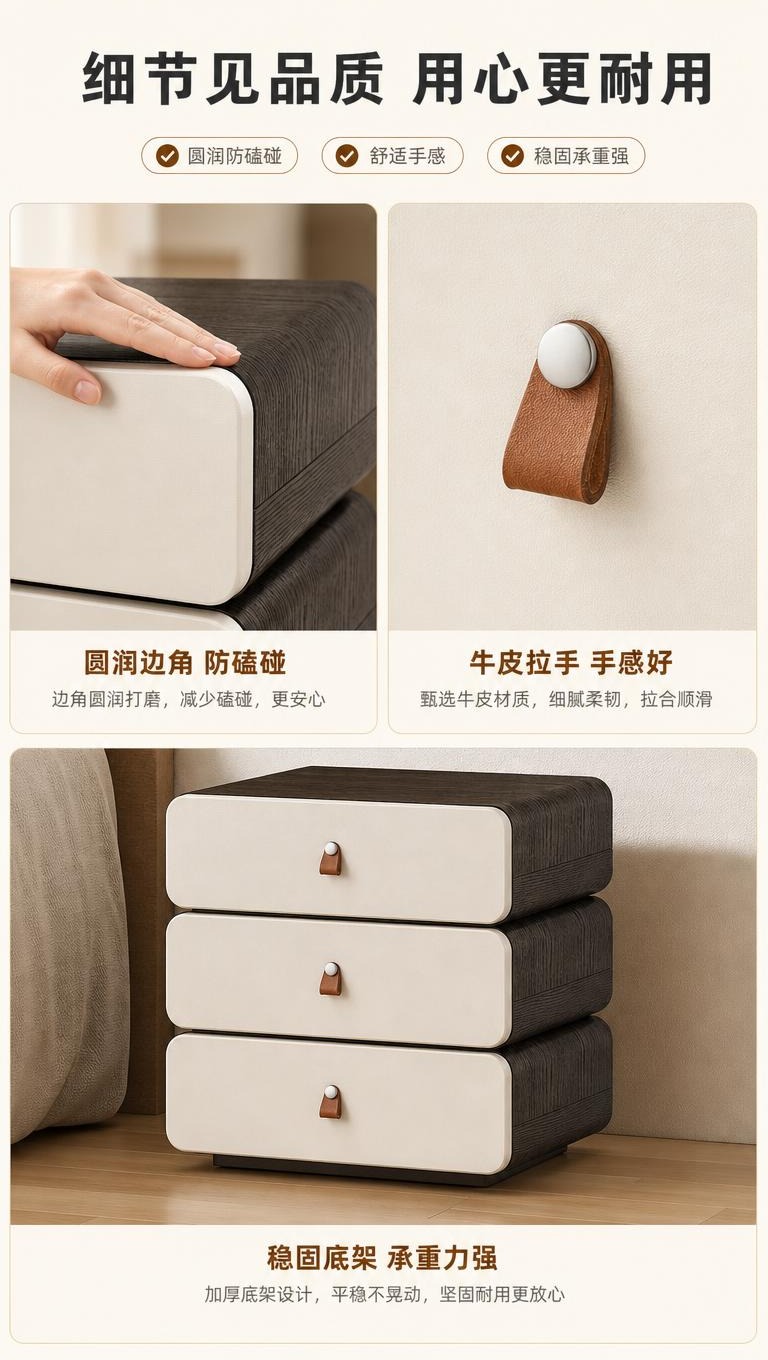 [商品] 使用【图1】DL-8816三抽床头柜；保留三层抽屉结… - 图片创意预览