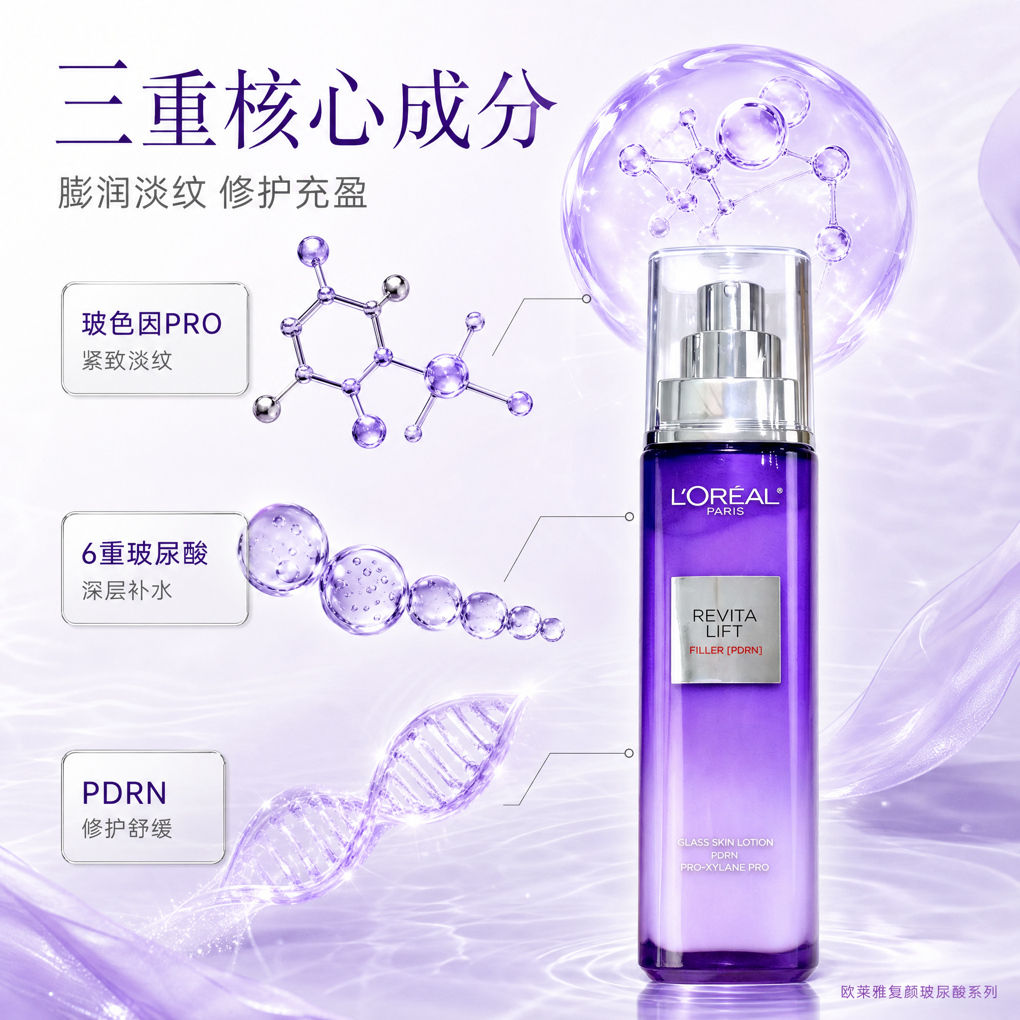 [玻尿酸系列主图-2] 欧莱雅复颜玻尿酸玻色因PRO系列 核心… - 图片创意预览