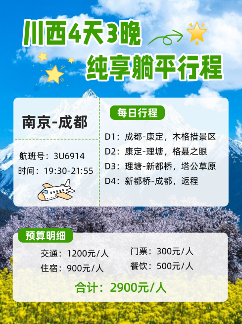 南京到成都旅游攻略超详细版小红书配图封面预览效果