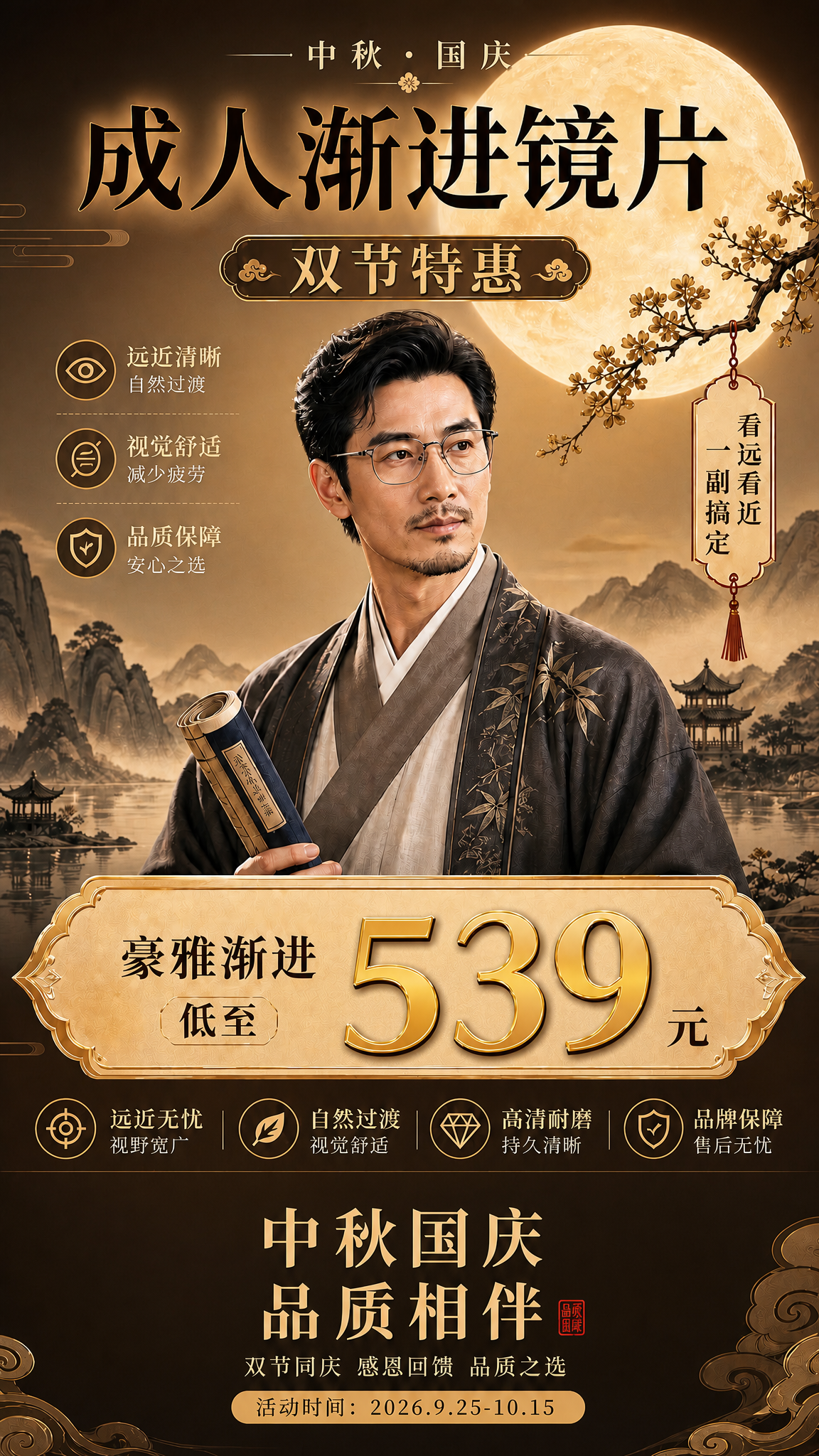 对这张成人渐进镜片海报做以下修改，其余画面元素全部保持不变：1… - 图片创意预览