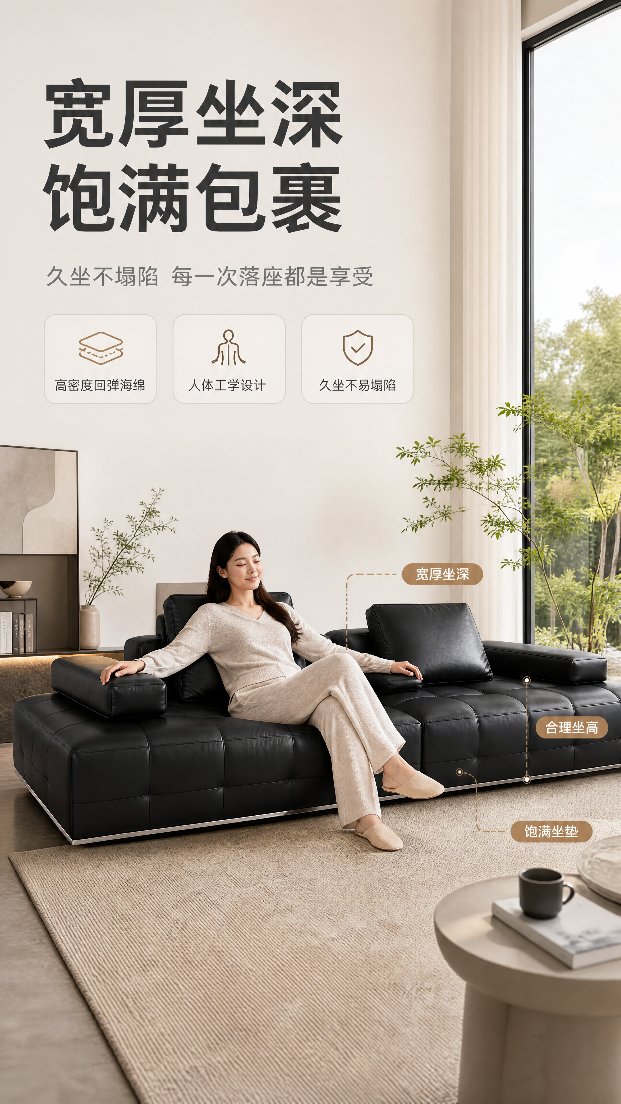 [商品] 使用【图1】黑色皮质模块化方块沙发；保留方正箱体结构… - 图片创意预览