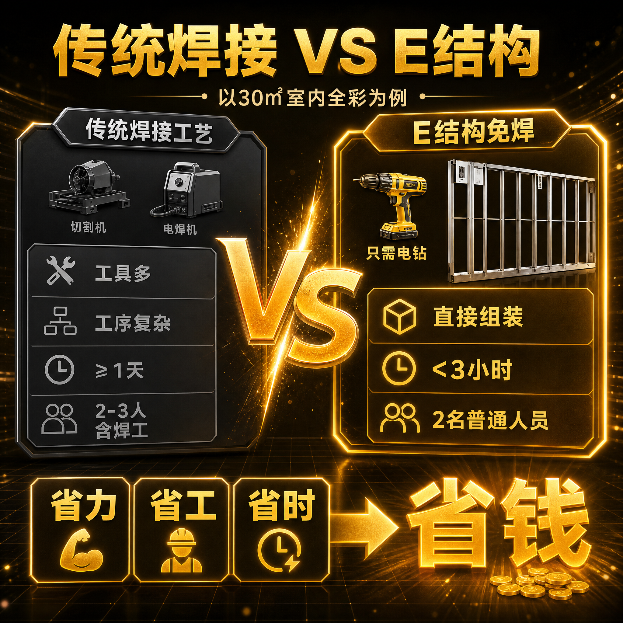 [金色科技风-主图4对比] 经济性对比图，金色高端风，突出高效… - 图片创意预览