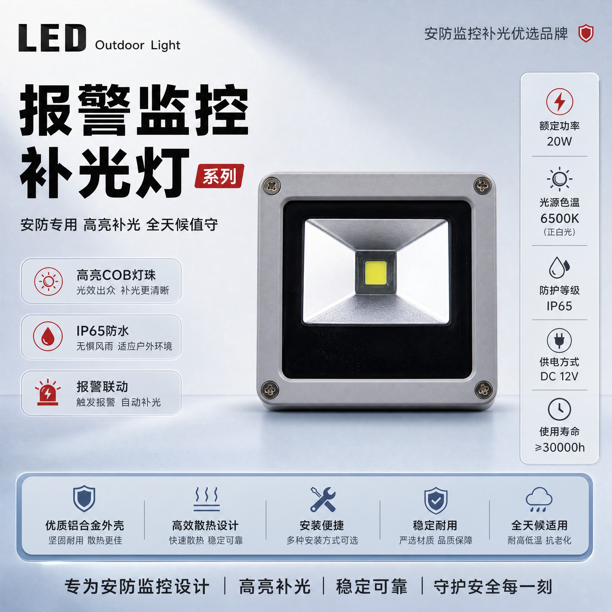 [主图-1] 报警监控补光灯-系列，首图点击率海报，突出产品名… - 图片创意预览