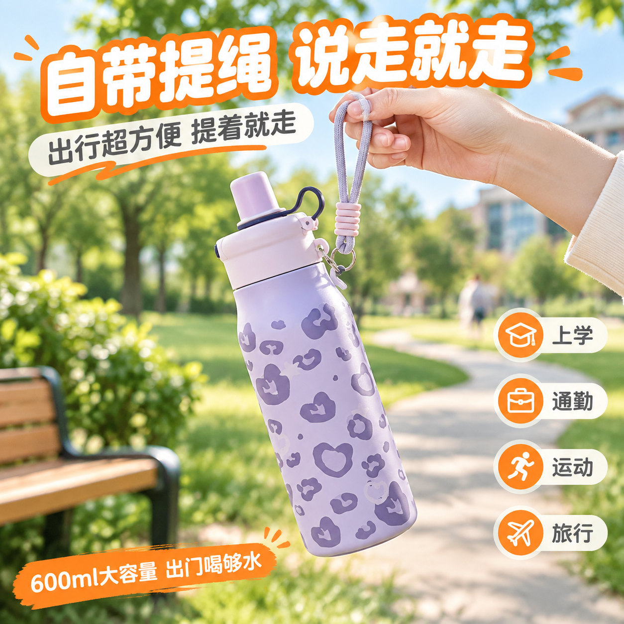 [主图-5] 便携出行场景图，展示自带提绳设计，突出出行方便、… - 图片创意预览