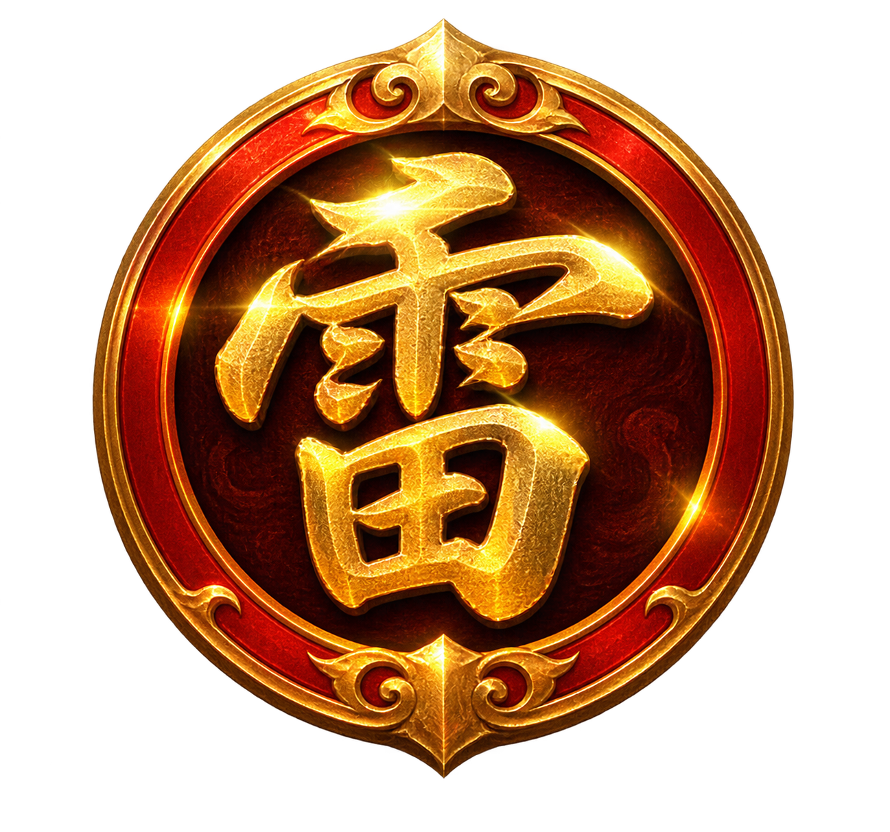 参考图片的配色和效果，将中心的"龙"字替换为"雷"字，保持完全… - 图片创意预览