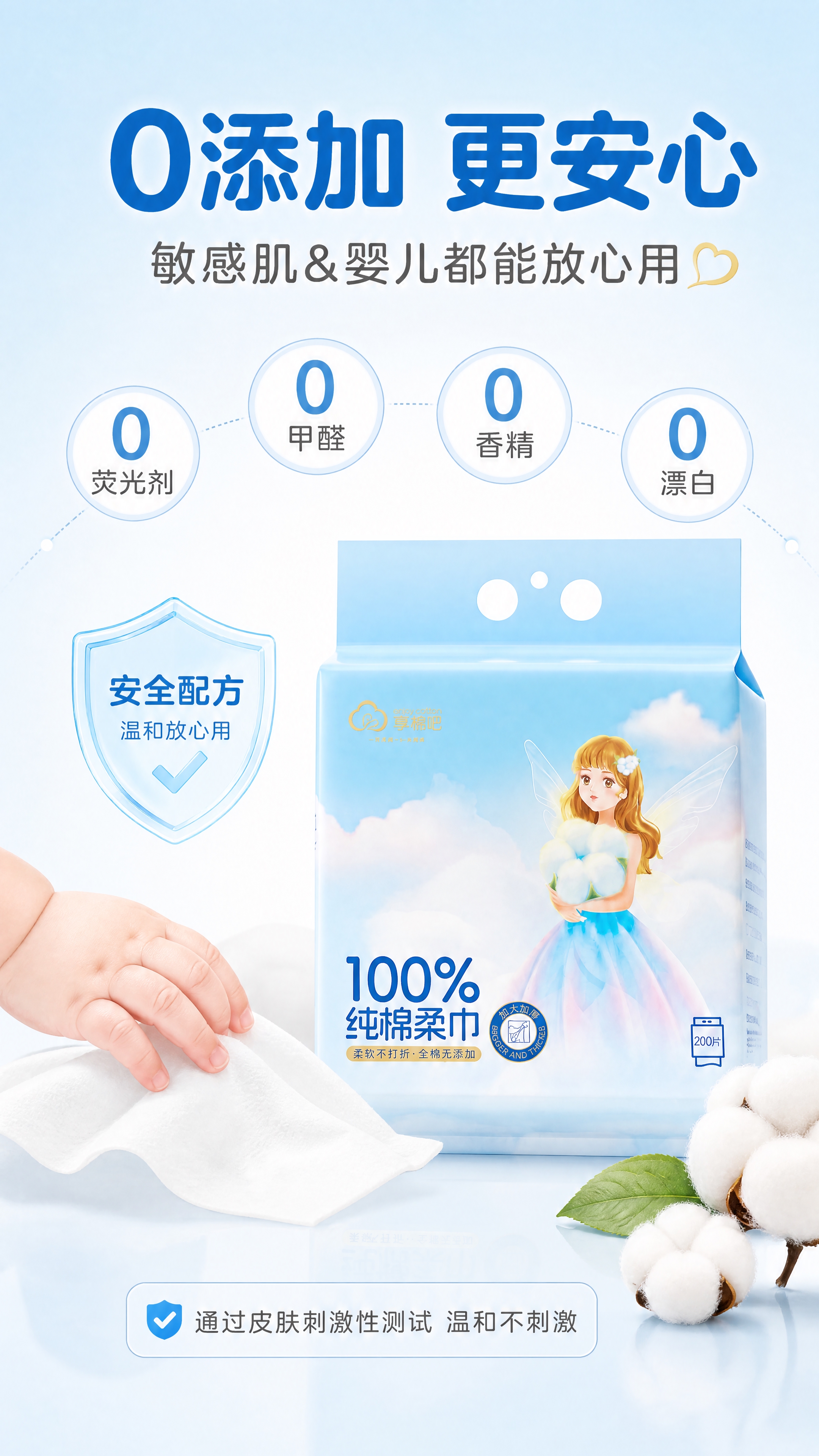 [商品] 使用【图1】享棉吧100%纯棉柔巾家庭装；保留蓝色包… - 图片创意预览
