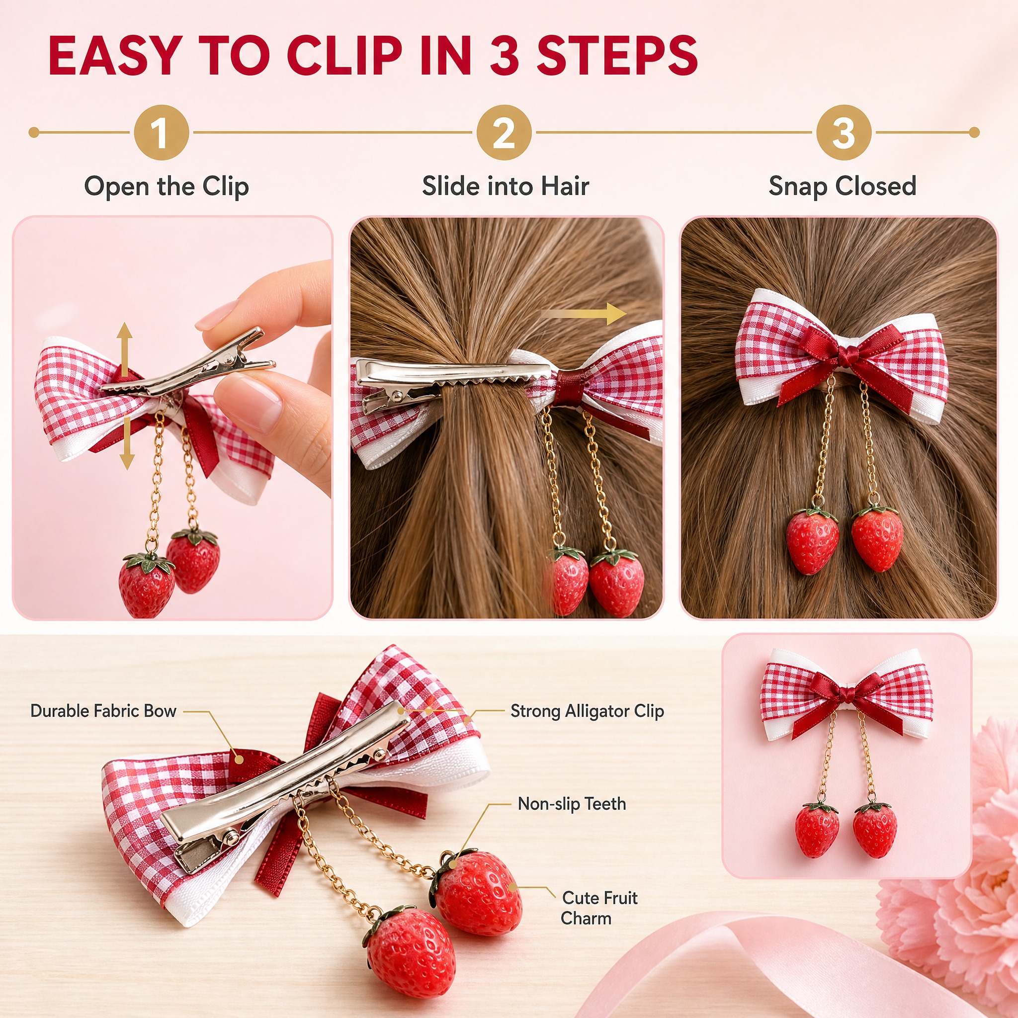 [主图-6] 商品名称 8 Pcs Red Gingham B… - 图片创意预览