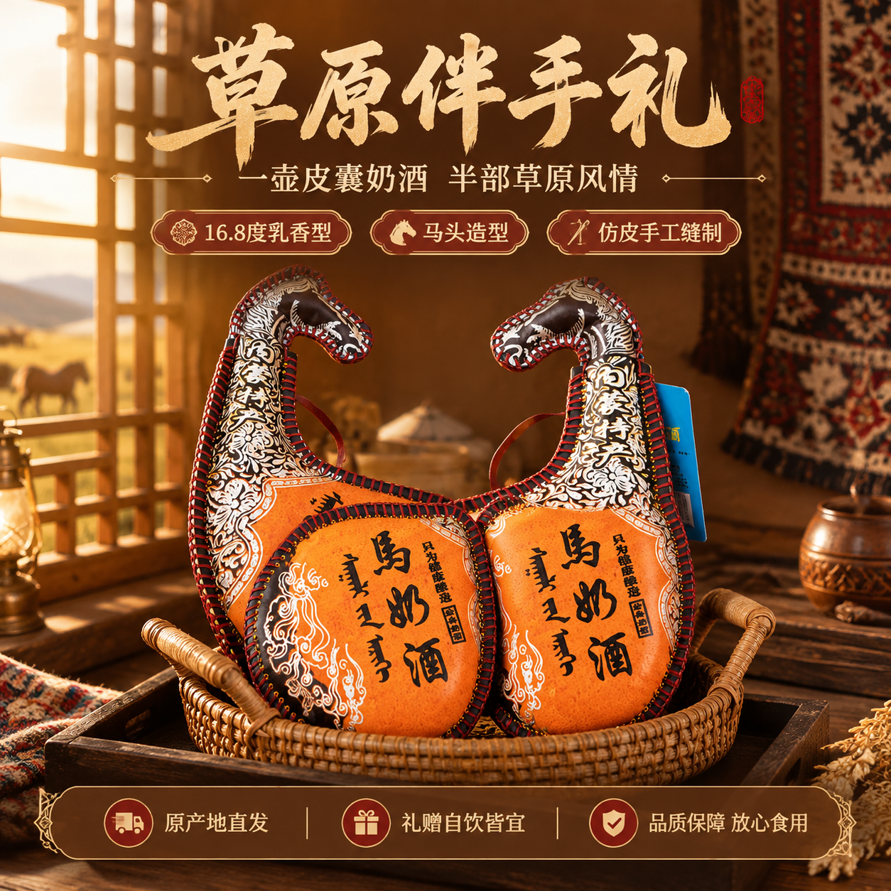 [主图-5] 礼赠与信任收尾页：双瓶礼盒陈列加服务承诺，完成规… - 图片创意预览