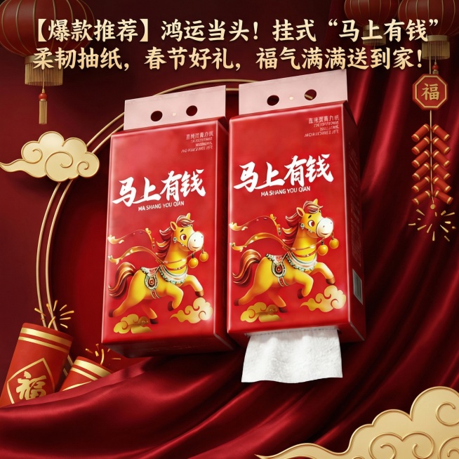 我是网店卖家，产品是我是网店卖家，产品是/悬挂式抽纸巾，据产品特点结合网络热销词汇生成主图产品标题/根据你的经验帮我生成一个电商主图，/提升一些主体质感/，/切记不要出现网络违禁词/,略微提升质感包装预览效果