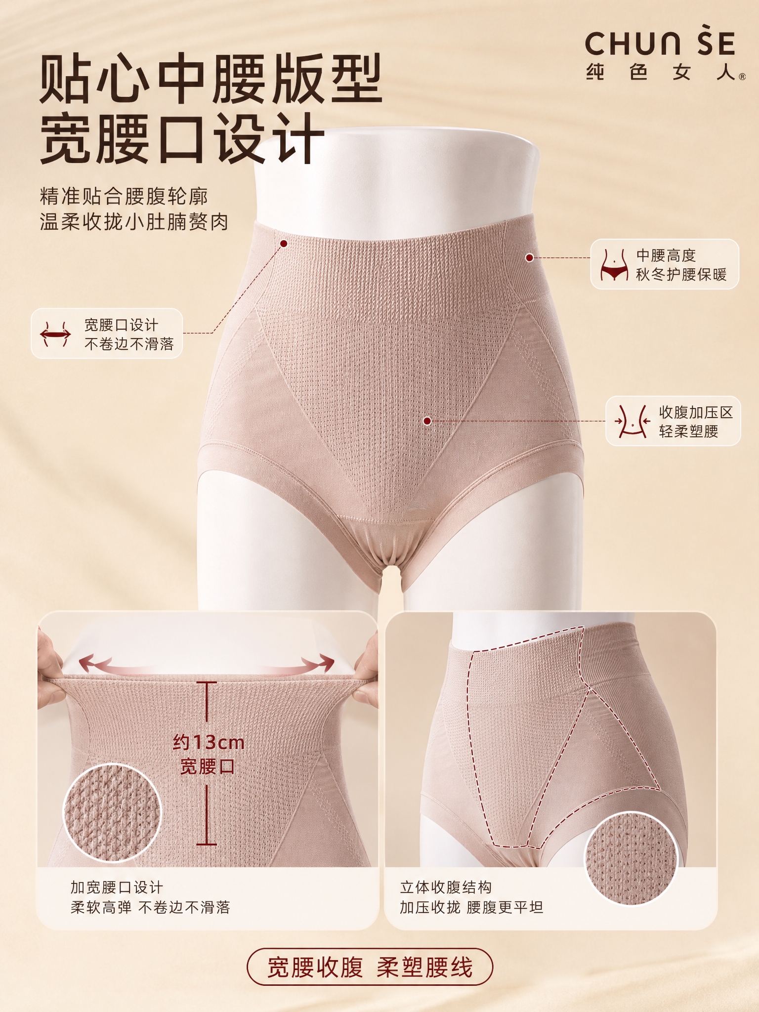 [商品] 使用【图2】【图5】夭夭裤轻塑内裤；保留宽腰口宽度、… - 图片创意预览