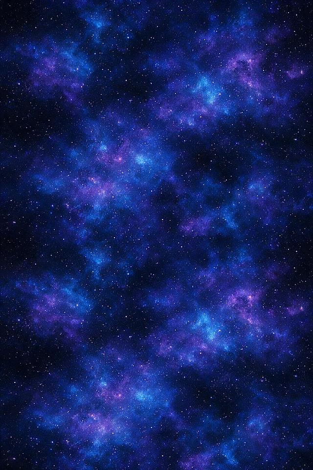 2D射击游戏纵向无缝循环背景，未来太空星系风格，深色宇宙中布满蓝色与紫色星云，星云分布均匀且上下边缘完全连续可无缝拼接，点缀亮星与微小光点，无突兀明暗变化，整体色调深邃且一致，适合通过两张图上下交替滚动实现无限卷轴，无任何文字或标志，高细节，科幻氛围，竖版构图，顶部和底部画面元素自然延续