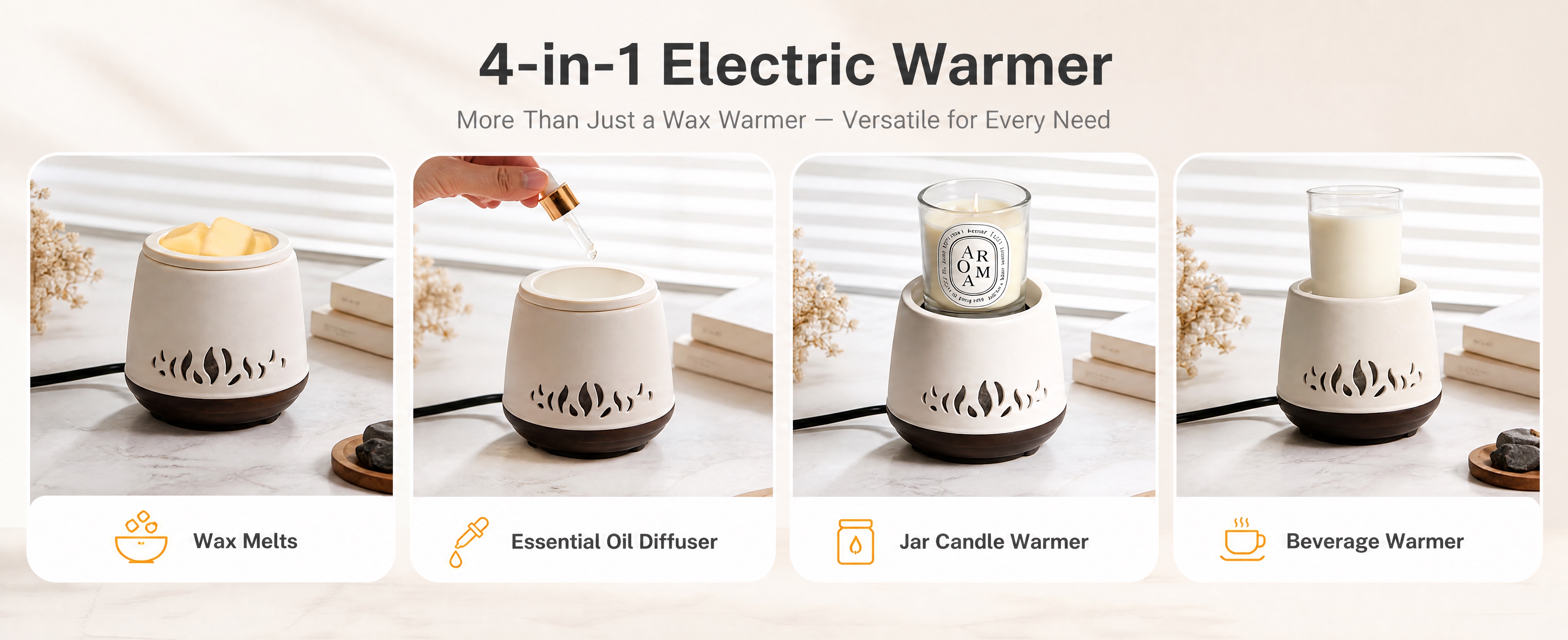 [商品] 使用【图3】右侧4合1电加热器四宫格图；保留米白色陶… - 图片创意预览