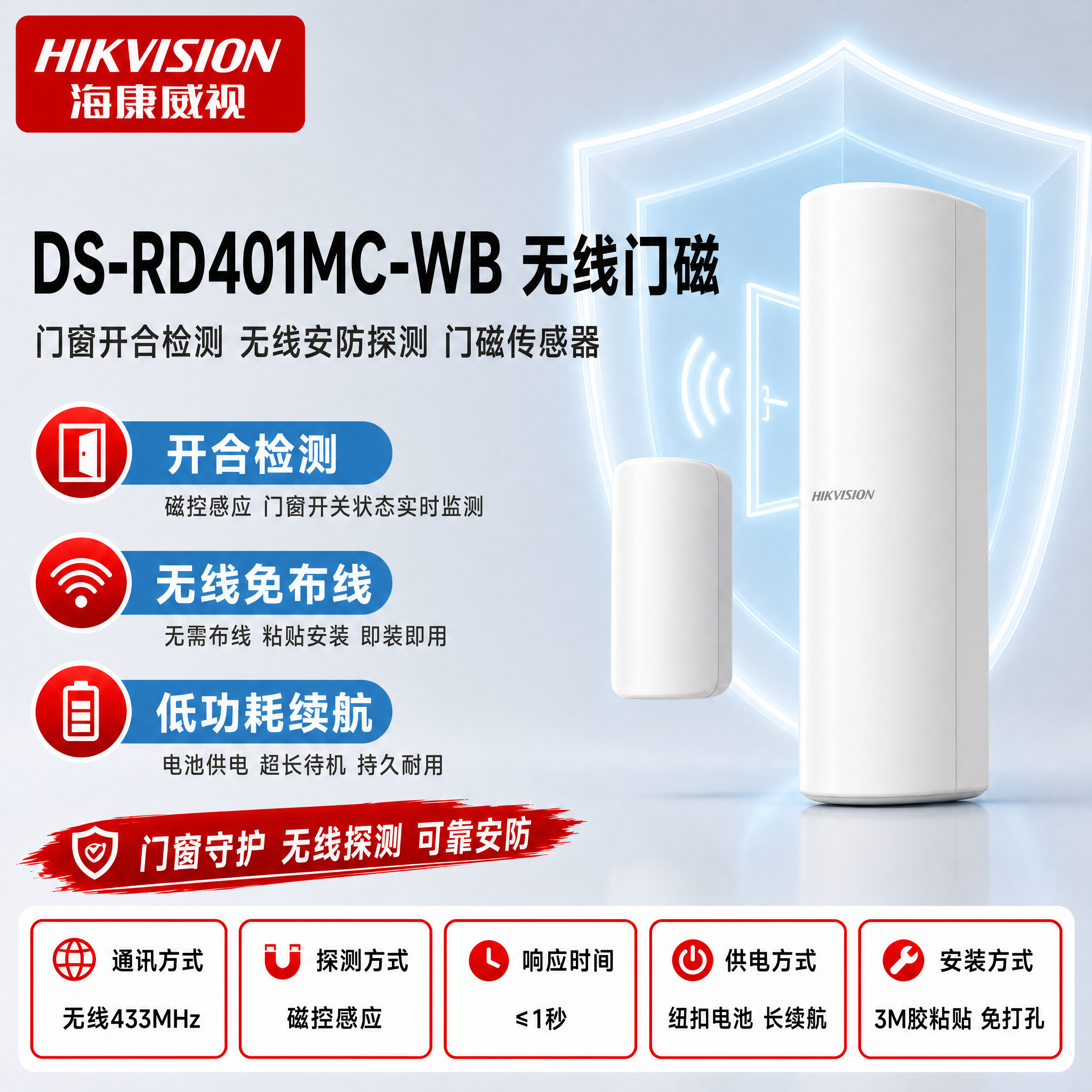 [主图-1] DS-RD401MC-WB 无线门磁。使用参考图… - 图片创意预览