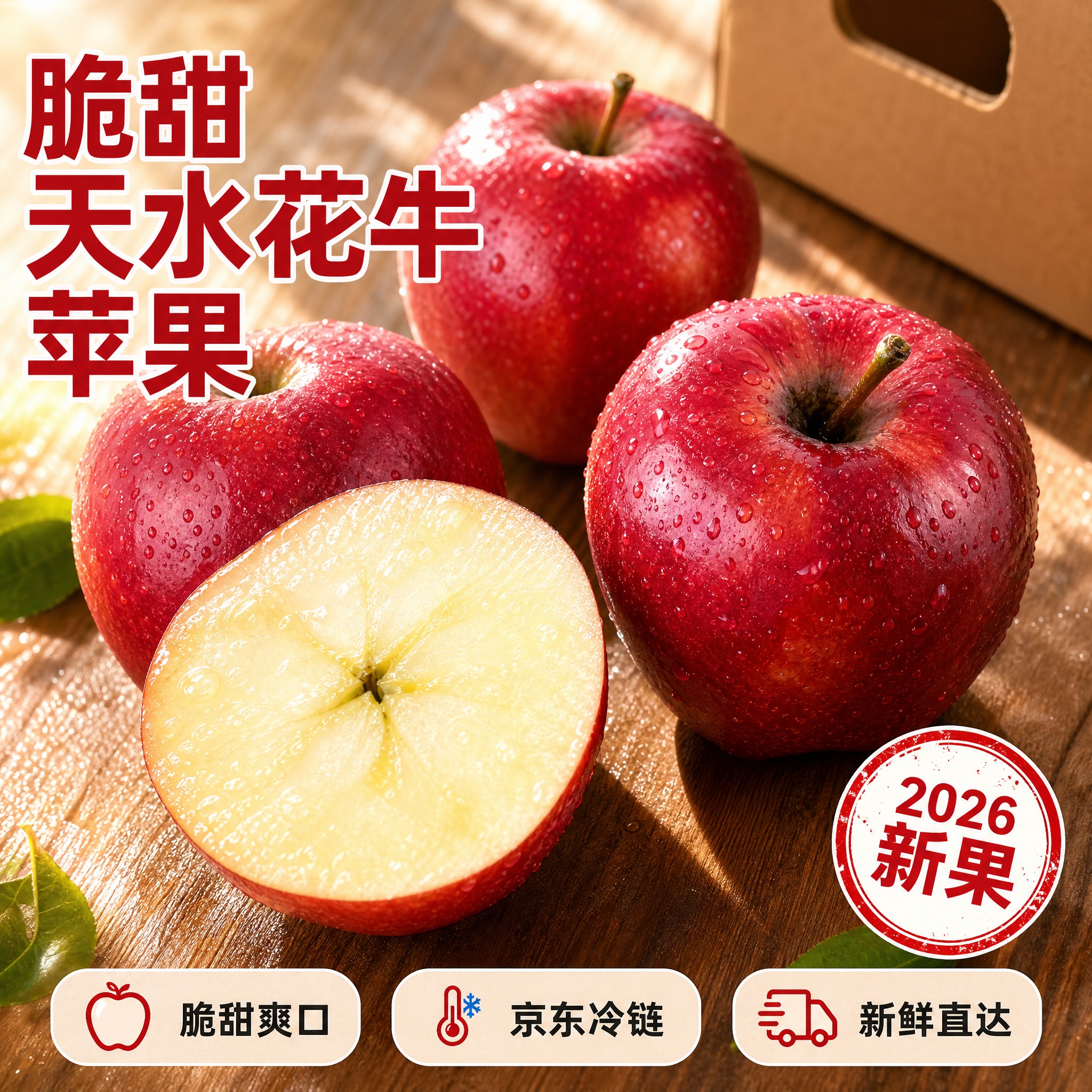 [主图-4] 京东生鲜电商主图，逆光透亮·脆爽风：木质桌面上随… - 图片创意预览