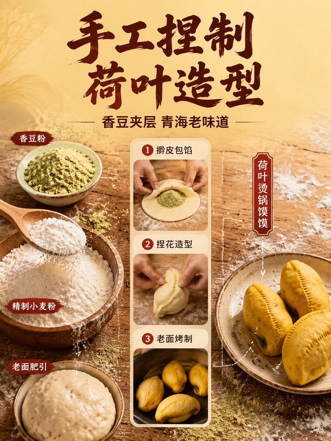 [商品] 使用【图3】香豆味荷叶焜锅馍馍；保留荷叶对折造型、金… - 图片创意预览
