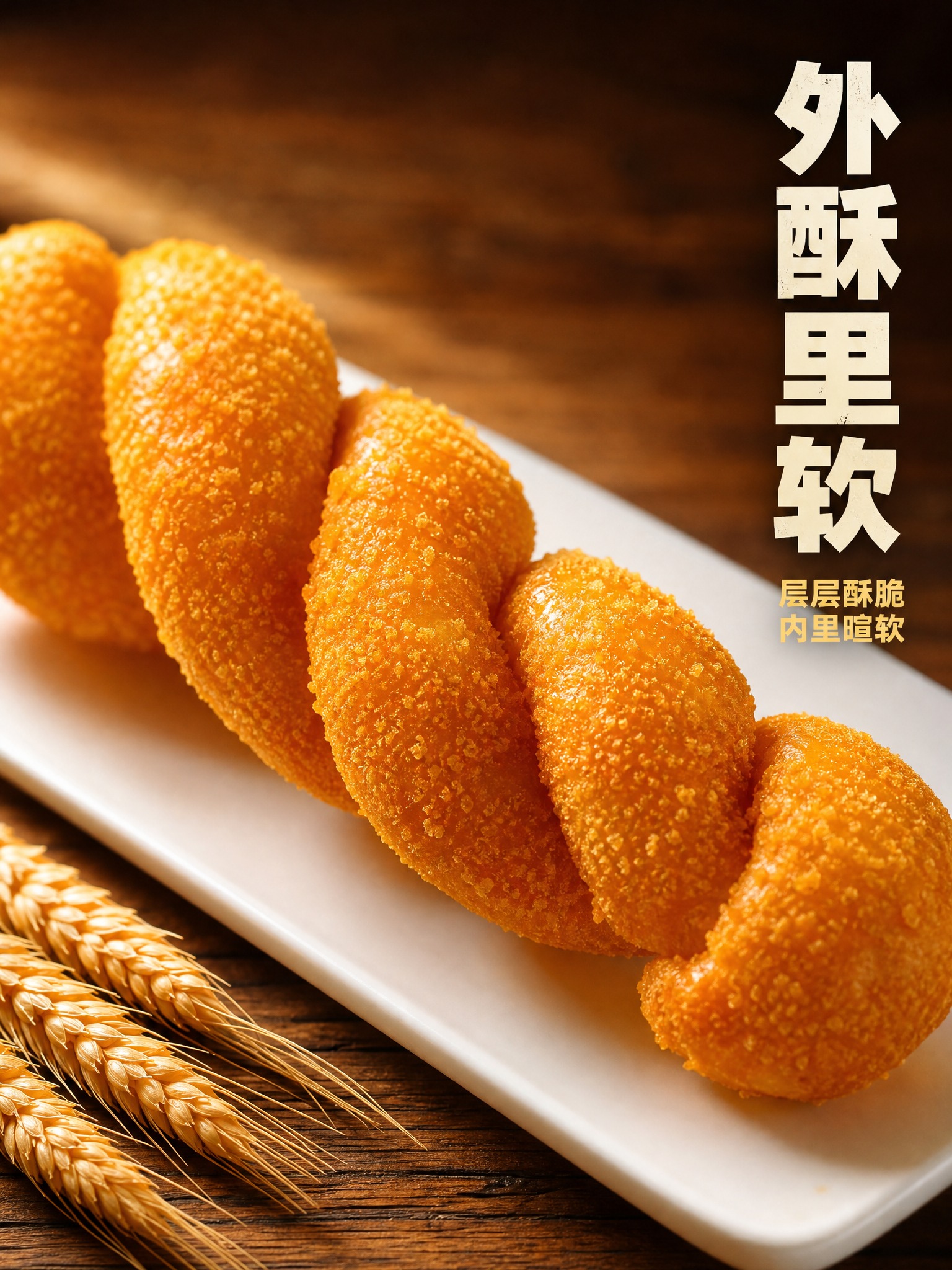[主图-3] 手工大麻花 细节特写 酥脆质感。 [统一基调]… - 图片创意预览