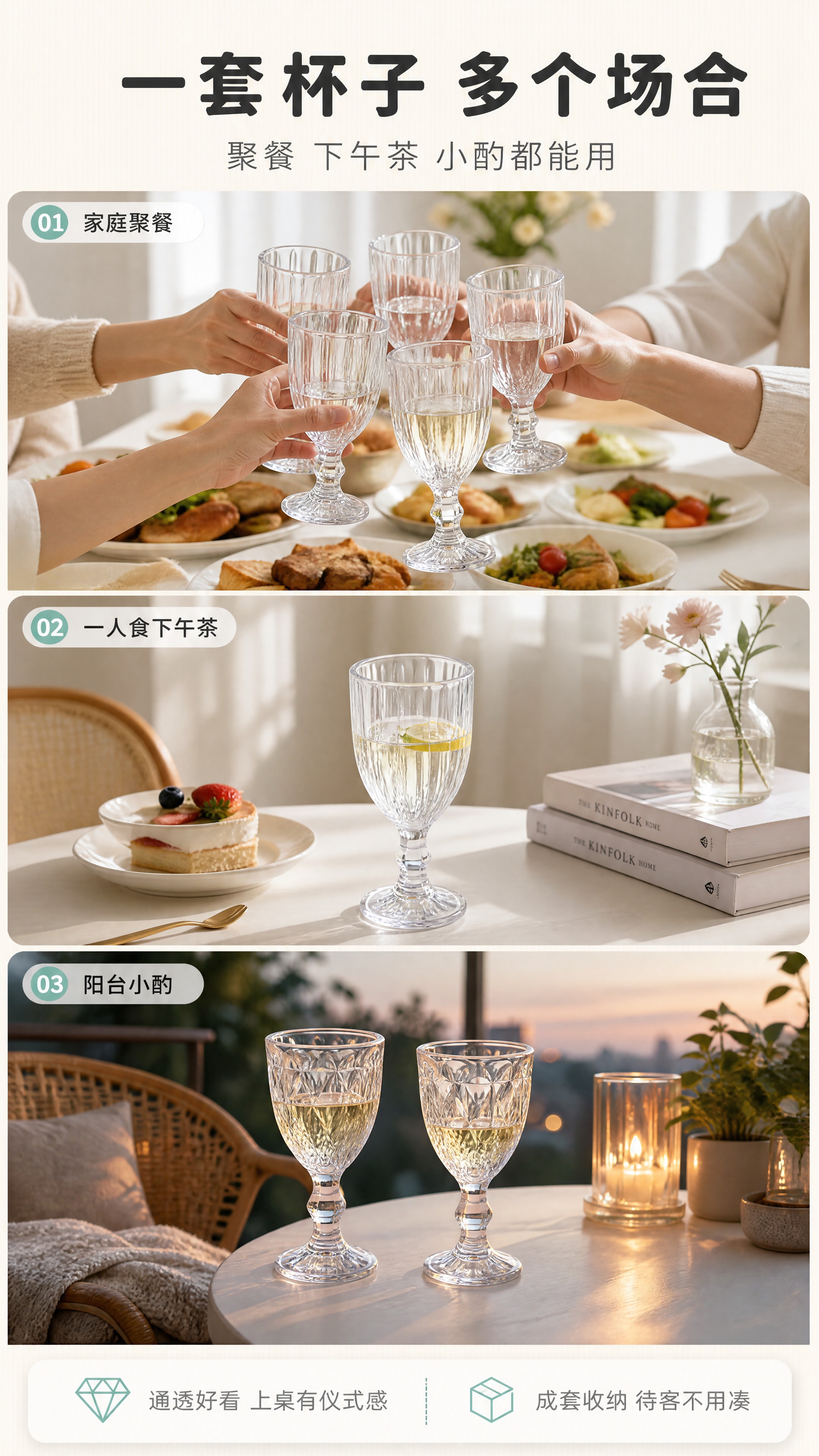 [商品] 使用【图1】竖棱纹高脚杯与【图2】菱形切割纹高脚杯分… - 图片创意预览