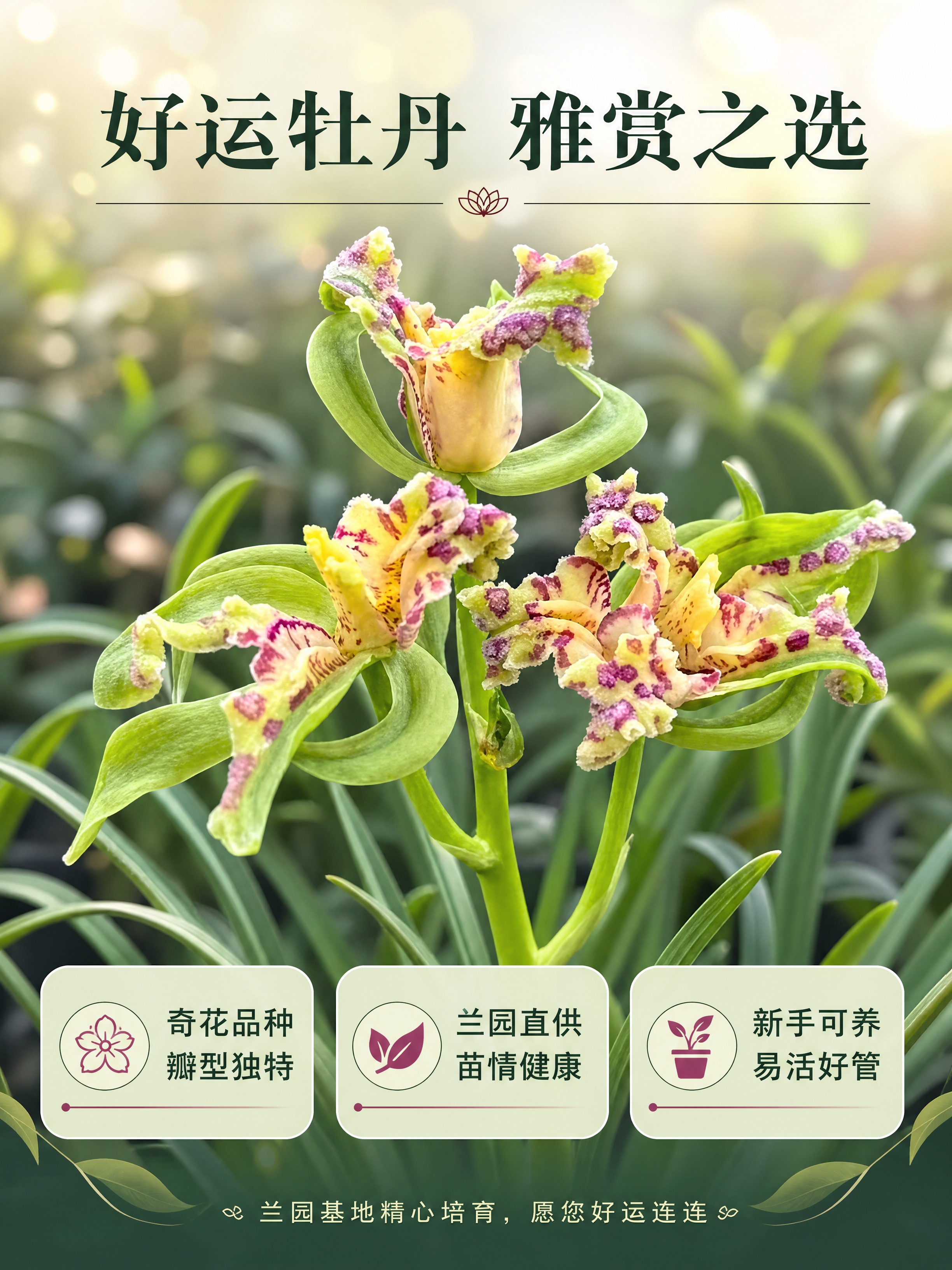 [商品] 使用【图1】好运牡丹兰花；保留奇花多瓣独特花型、黄绿… - 图片创意预览