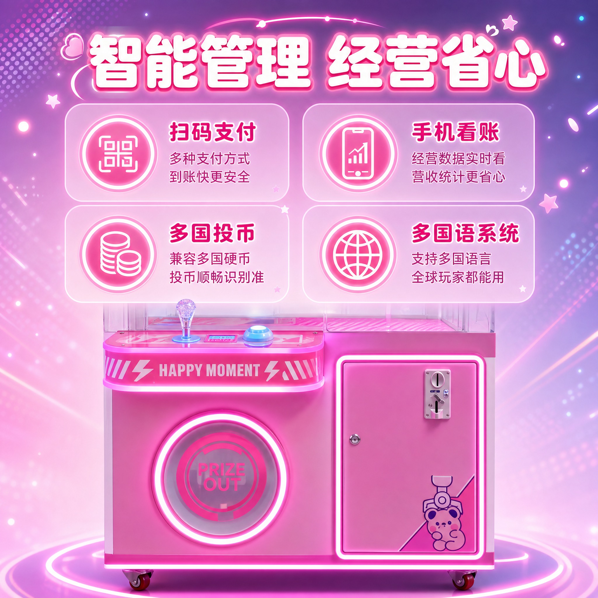 [主图-4] 智能功能展示，突出扫码支付和运营管理功能。 [统… - 图片创意预览