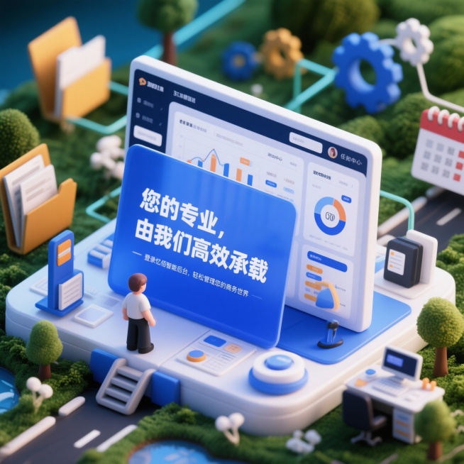 主标题： 您的专业，由我们高效承载
副标题/说明： 登录忆佰智能后台，轻松管理您的商务世界预览效果