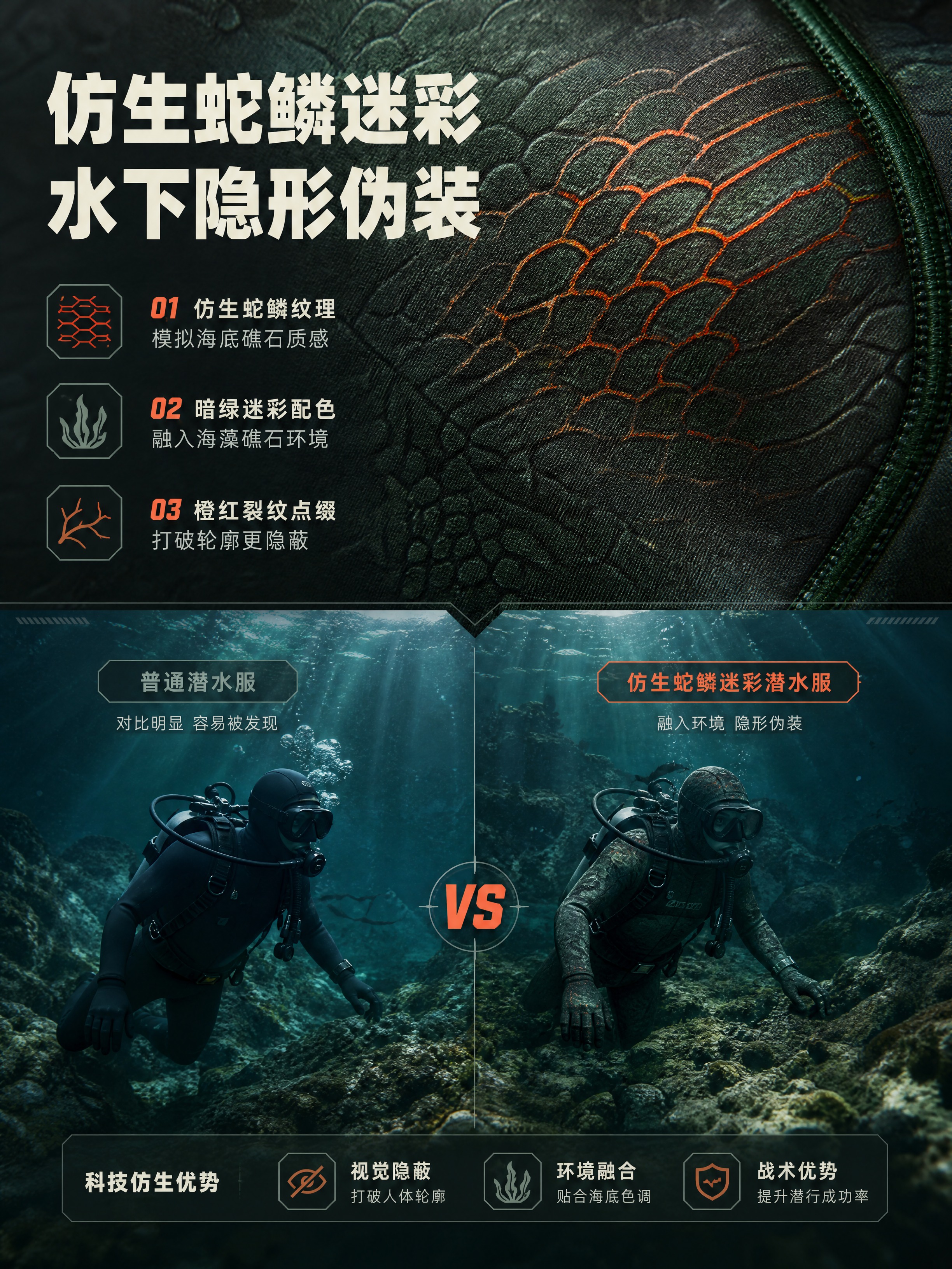 [商品] 使用【图8】【图10】潜水服蛇鳞面料细节图；商品处理… - 图片创意预览