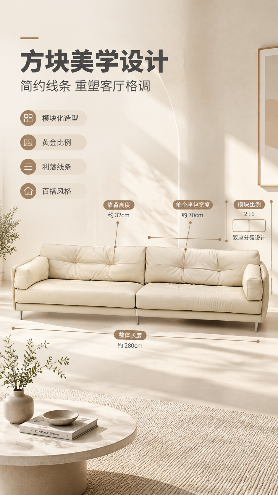 [商品] 使用【图1】LKS8866环抱沙发；保留米白色、方块… - 图片创意预览