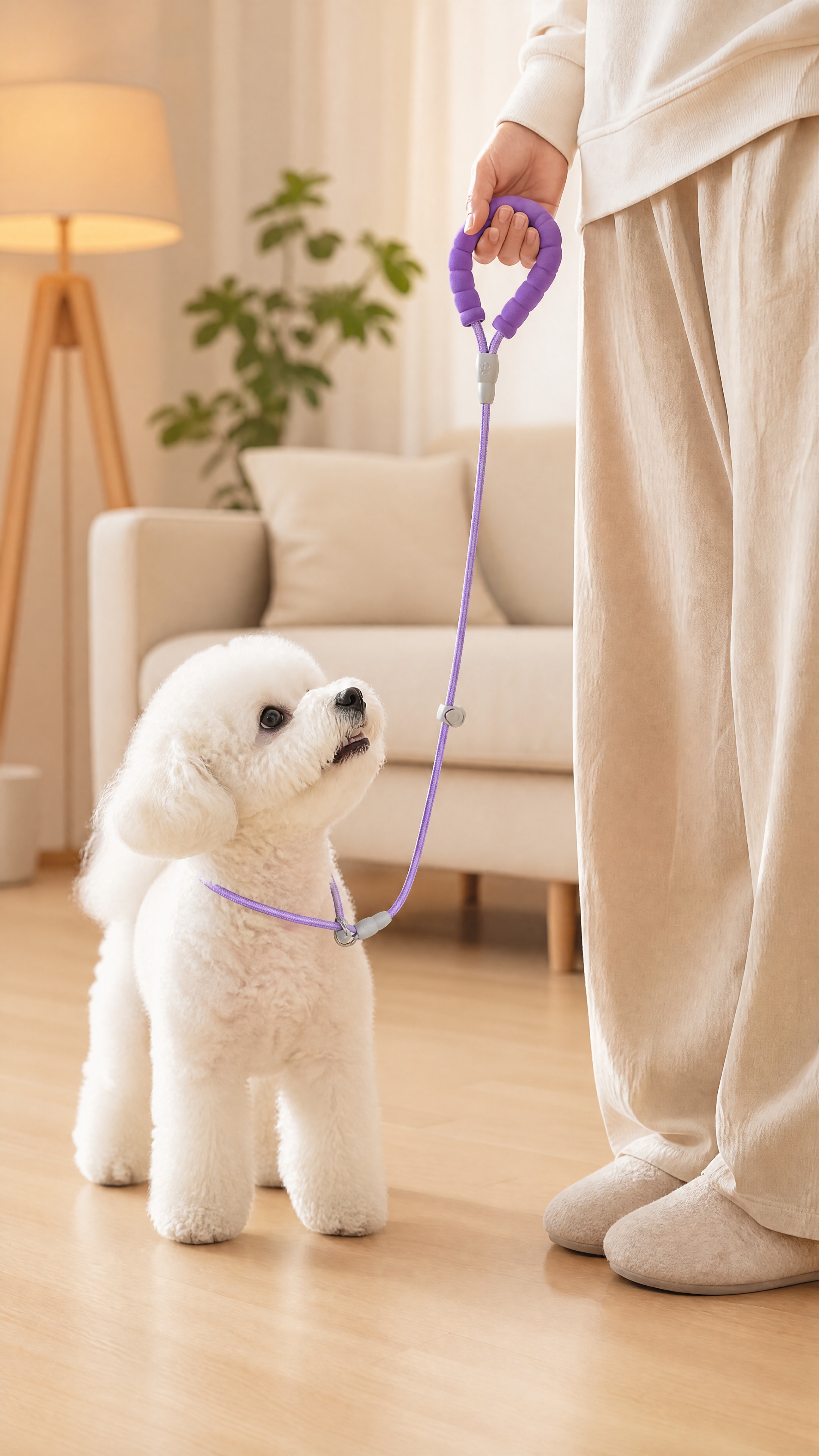 [商品] 使用【图1】紫色P链牵引绳；保留紫色编织绳身、紫色泡… - 图片创意预览