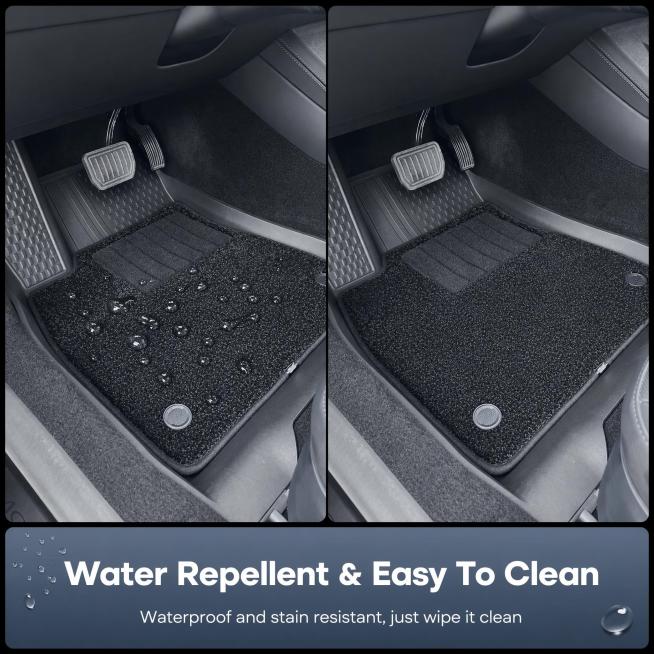 [Main Image 5] Water repellent performance demonstration of car floor mats. Show liquid beading on t预览效果