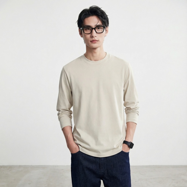 把白底图的衣服穿到模特身上
场景:灰色地面与白色背景，光线自然，背景简洁
画质要求:写实，8k，高细节，对焦清晰，光线自然，无变形预览效果