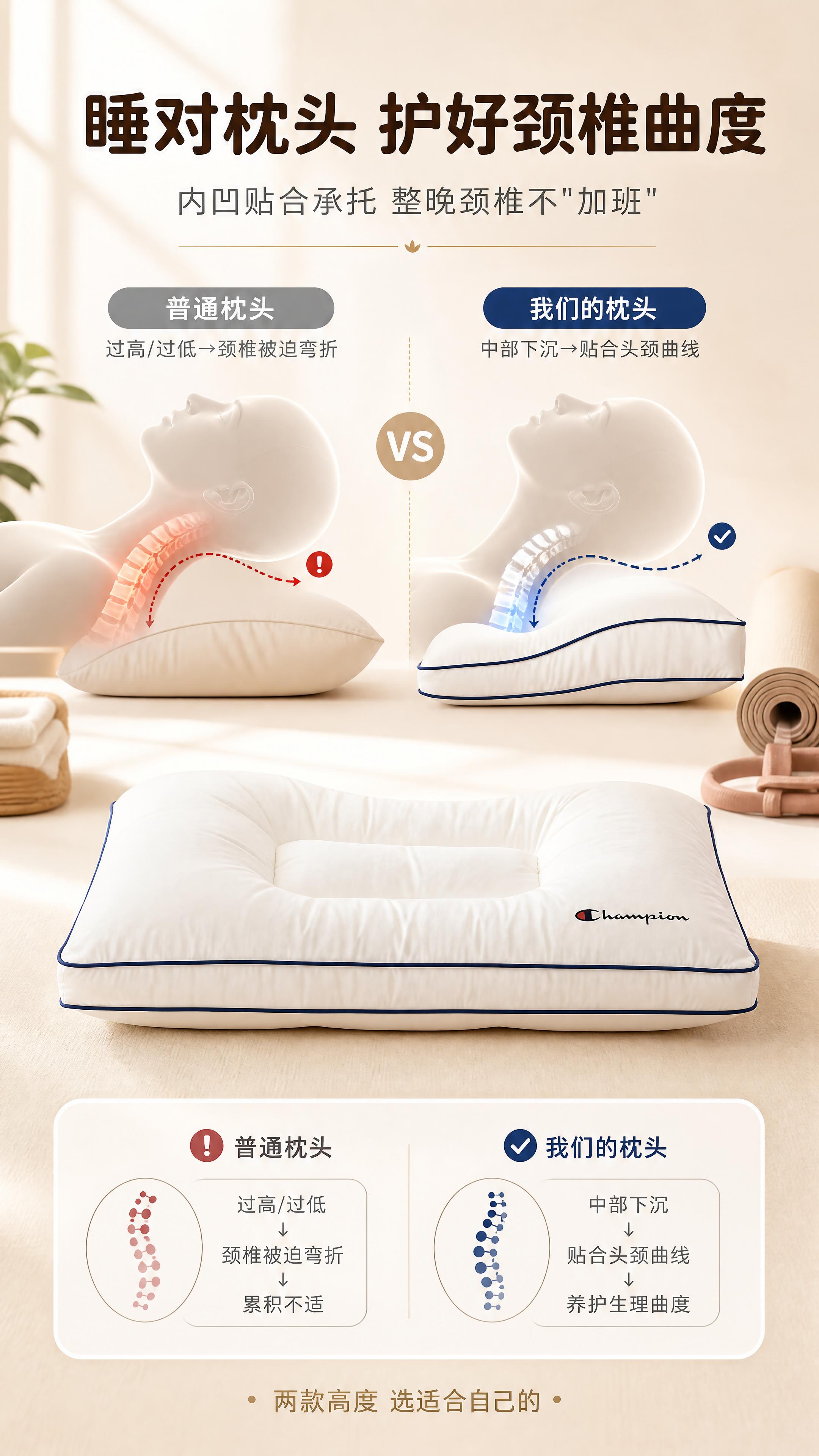 [商品] 使用【图6】Champion中枕侧视角度；保留白色枕… - 图片创意预览
